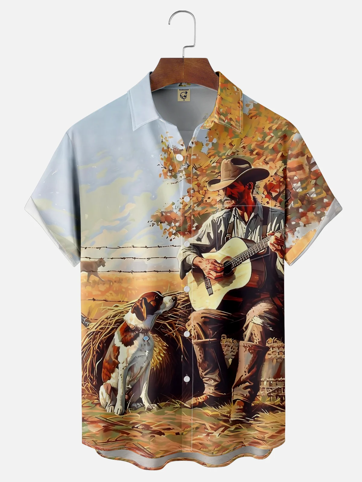 Moisture-wicking Music Festival Folk Art Country Folk Chest Pocket Casual Shirt