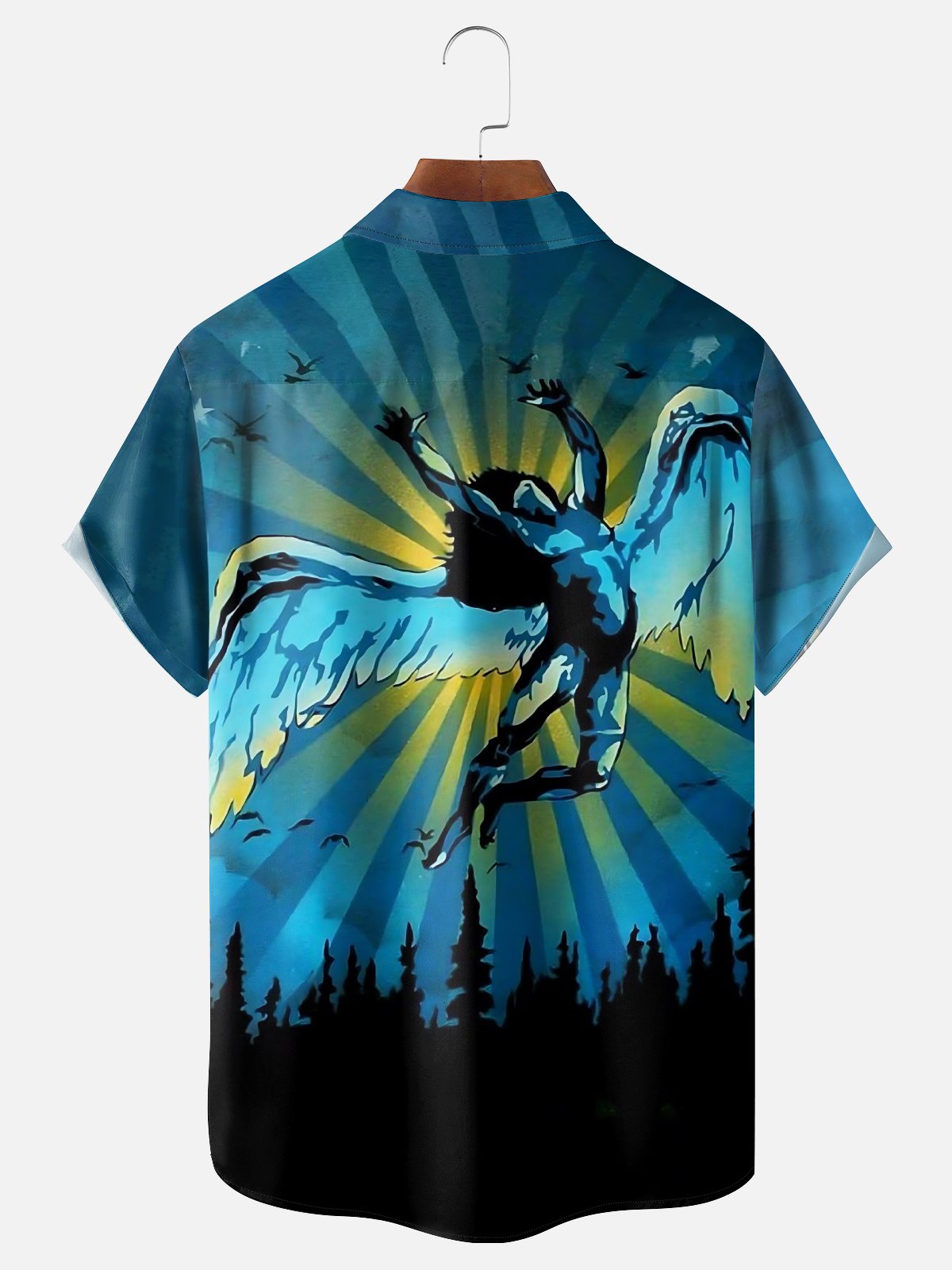 Moisture-wicking Music Festival Classic Rock Art Punk Chest Pocket Casual Shirt