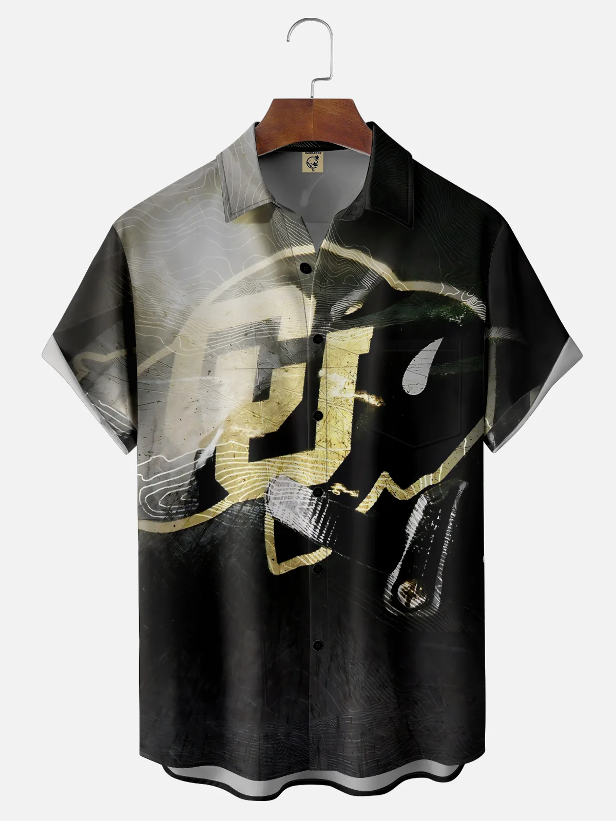 Moisture-wicking American Football Colorado Art Bison Chest Pocket Casual Shirt