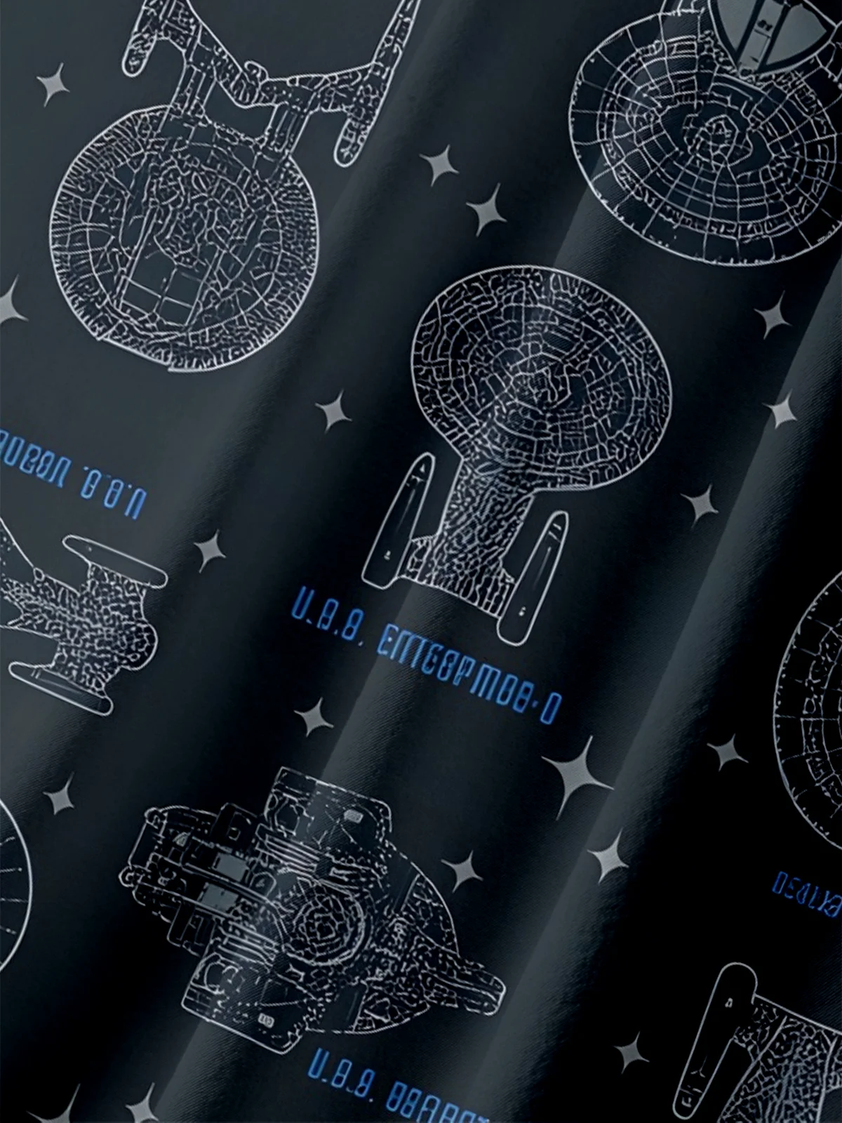 Moisture-wicking Stars Universe Spaceship Chest Pocket Casual Shirt