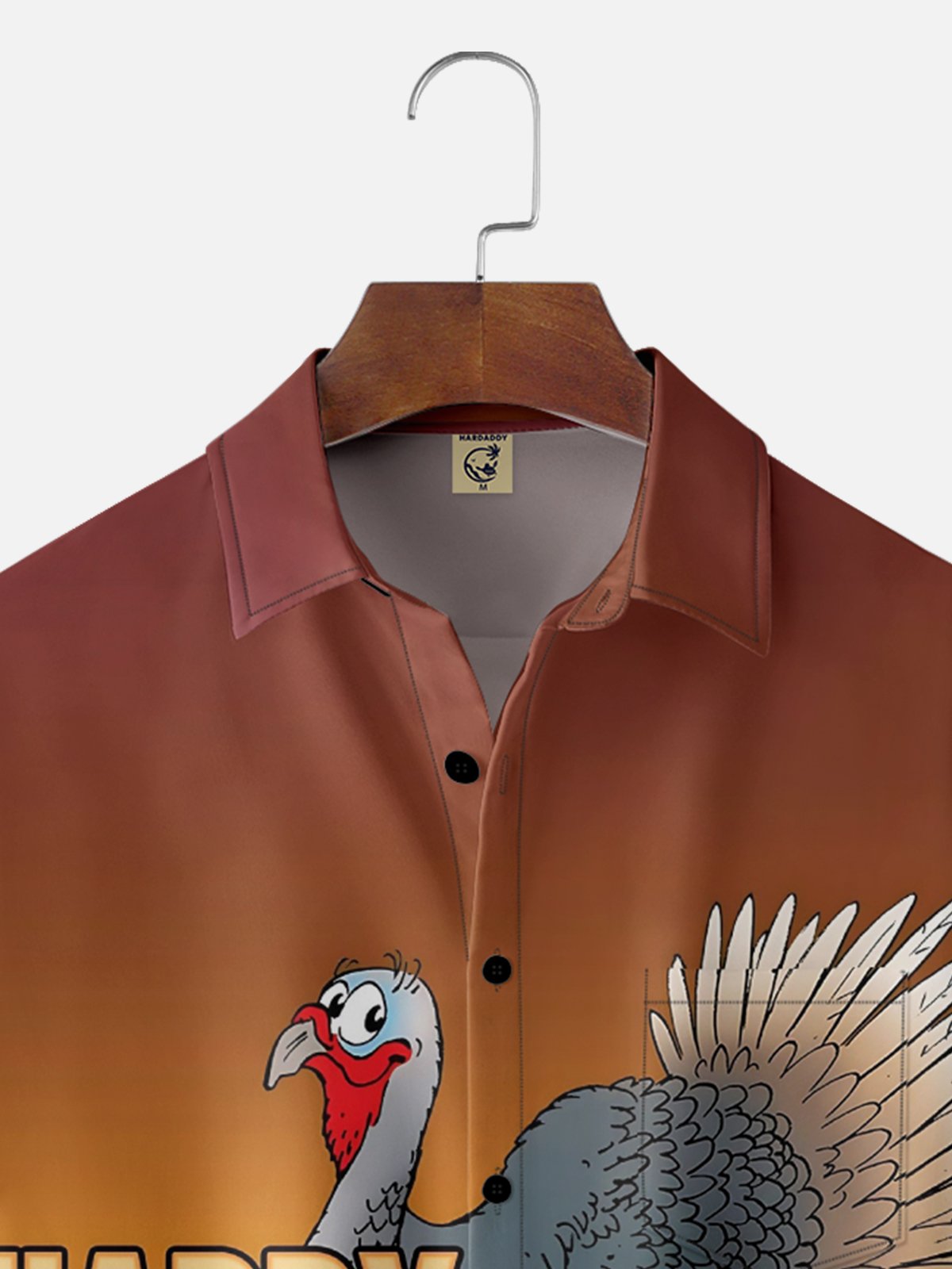 Moisture Wicking Thanksgiving Turkey Chest Pocket Hawaiian Shirt