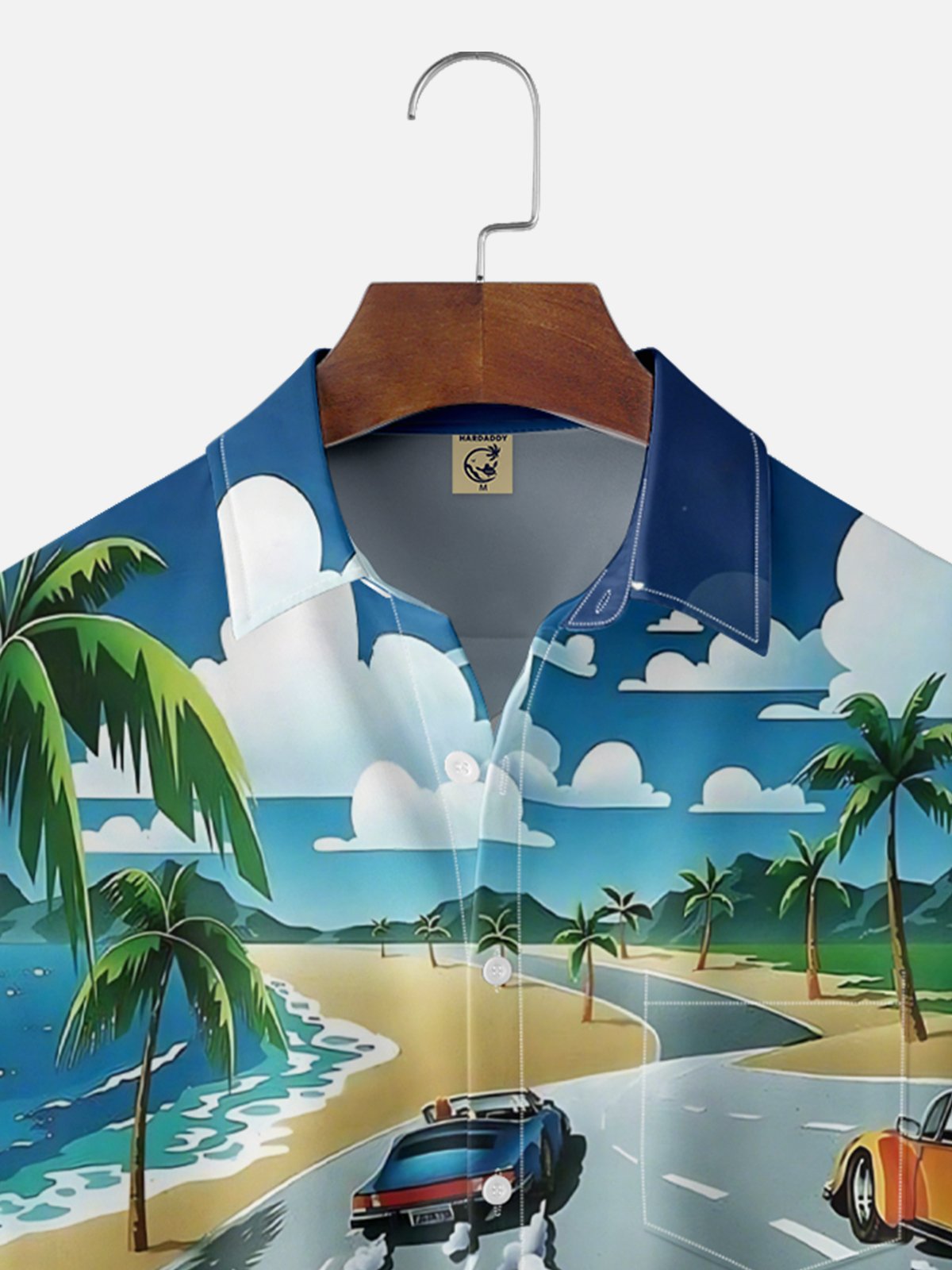 Moisture Wicking Beach Vacation Racer Chest Pocket Hawaiian Shirt