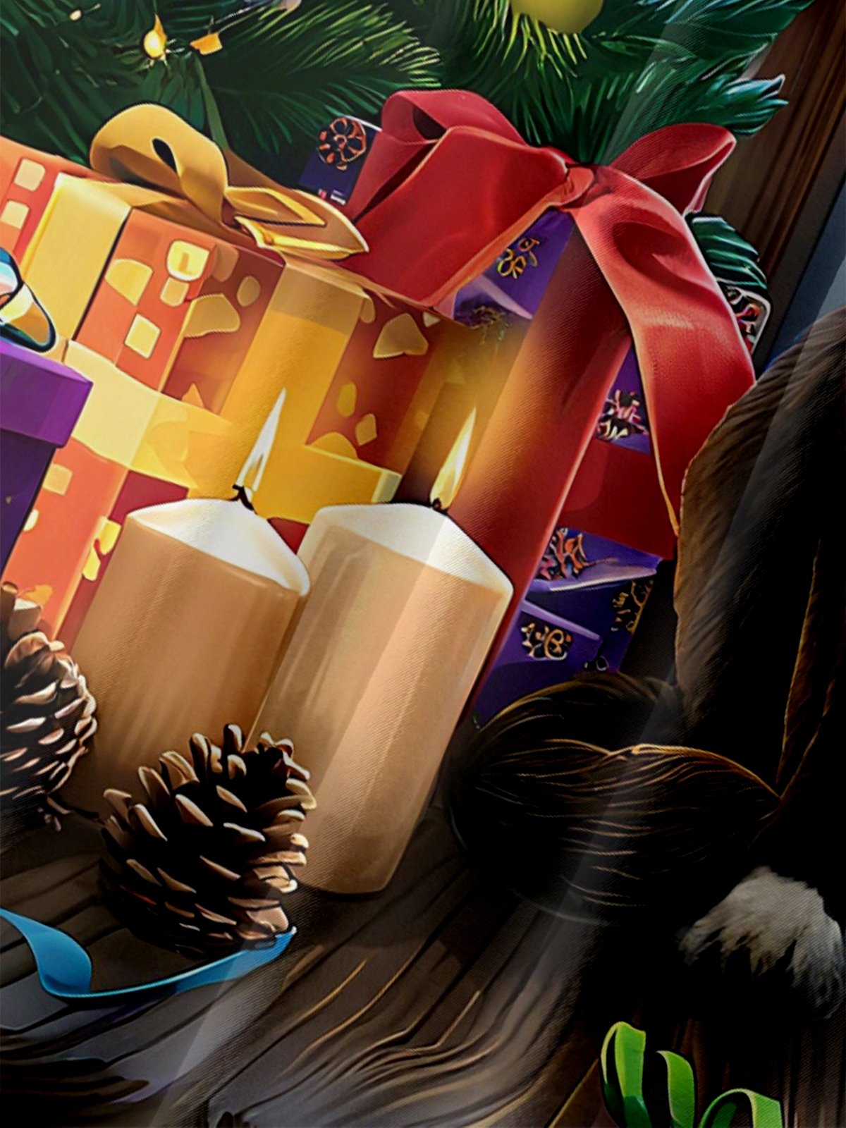 Moisture-wicking Christmas Cat Candy Cane Chest Pocket Casual Shirt