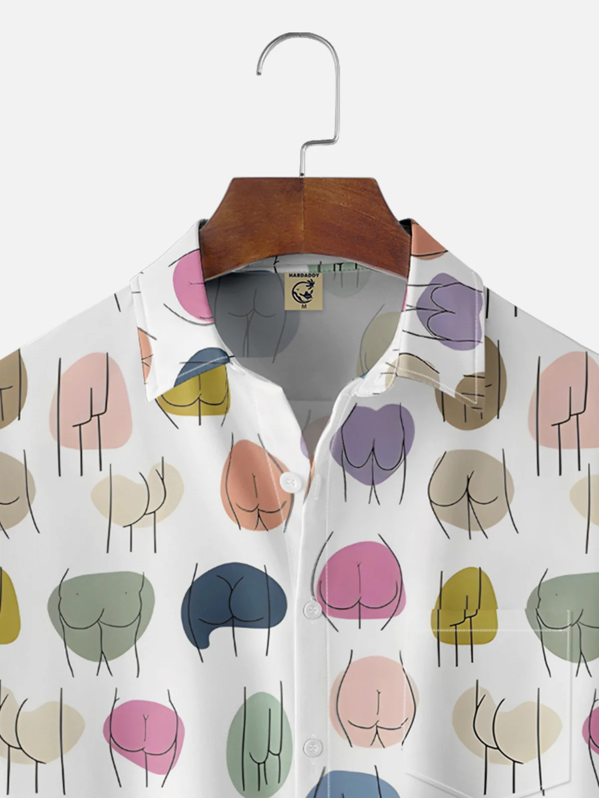 Moisture-wicking Artistic Human Body Chest Pocket Casual Shirt