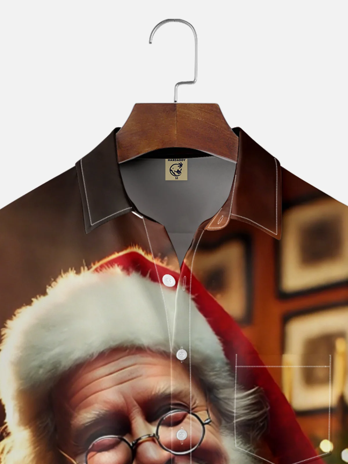Moisture-wicking Christmas Santa Claus Fun Chest Pocket Casual Shirt