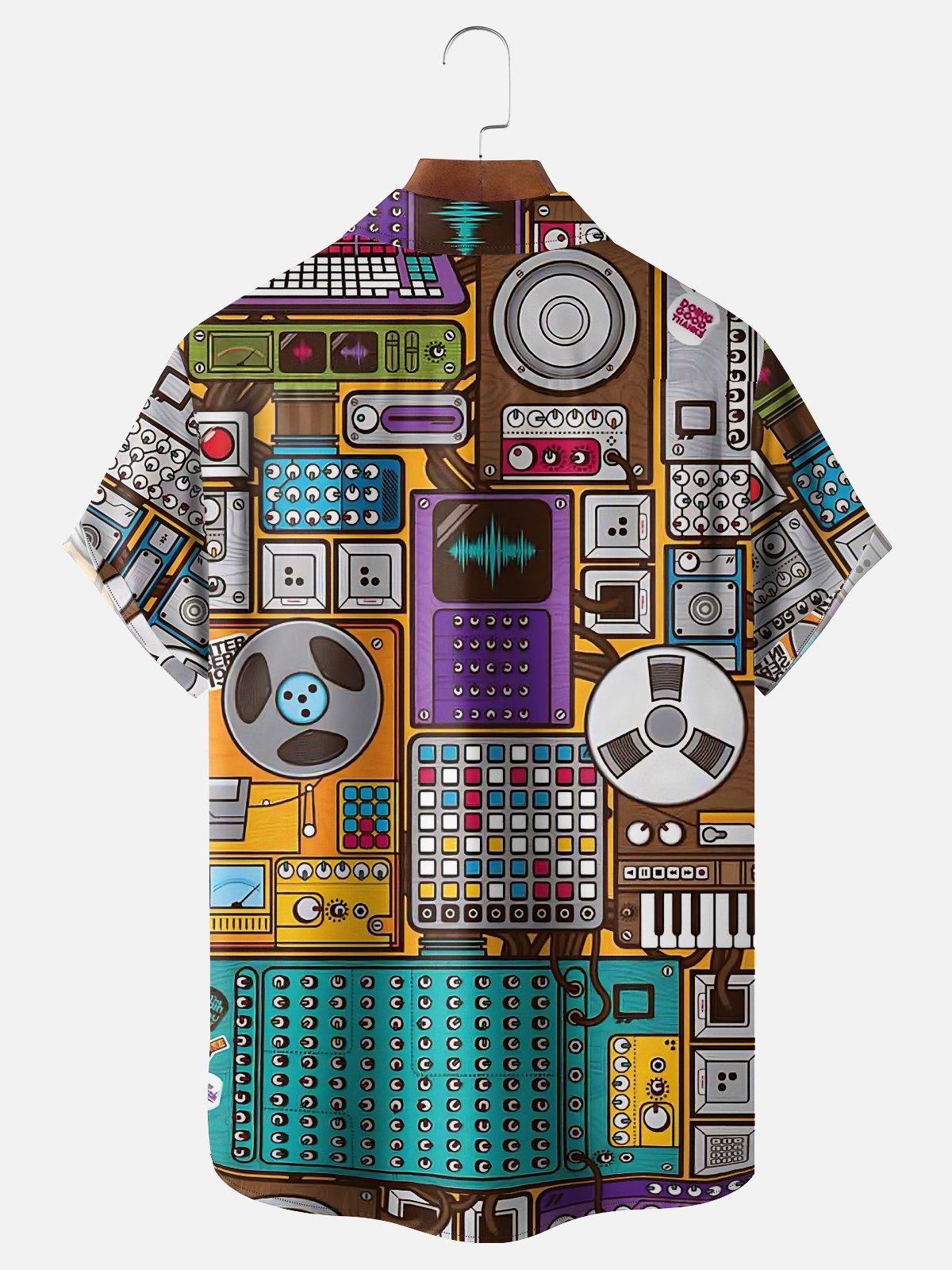 Moisture-wicking Music Festival Electronic Synth Music Art Rock Chest Pocket Casual Shirt