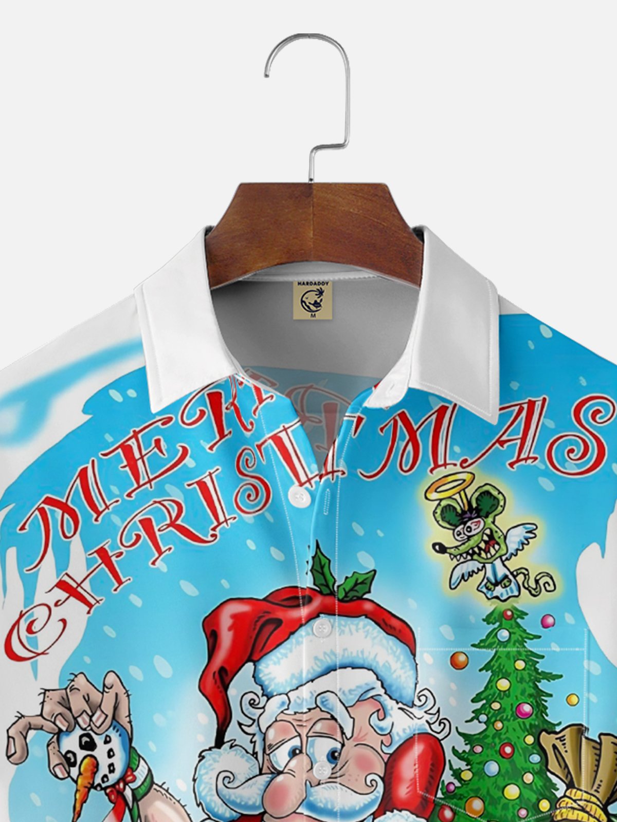 Moisture Wicking Merry Christmas Vintage Flame Car Chest Pocket Hawaiian Shirt