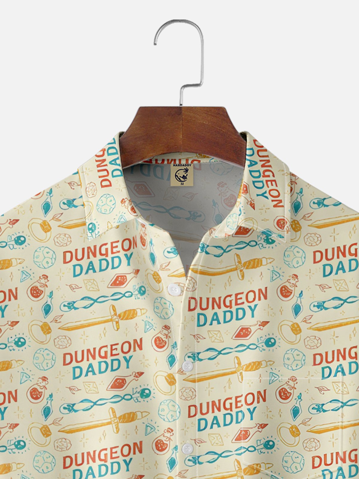Moisture-wicking Role Play Dungeon Daddy Chest Pocket Casual Shirt