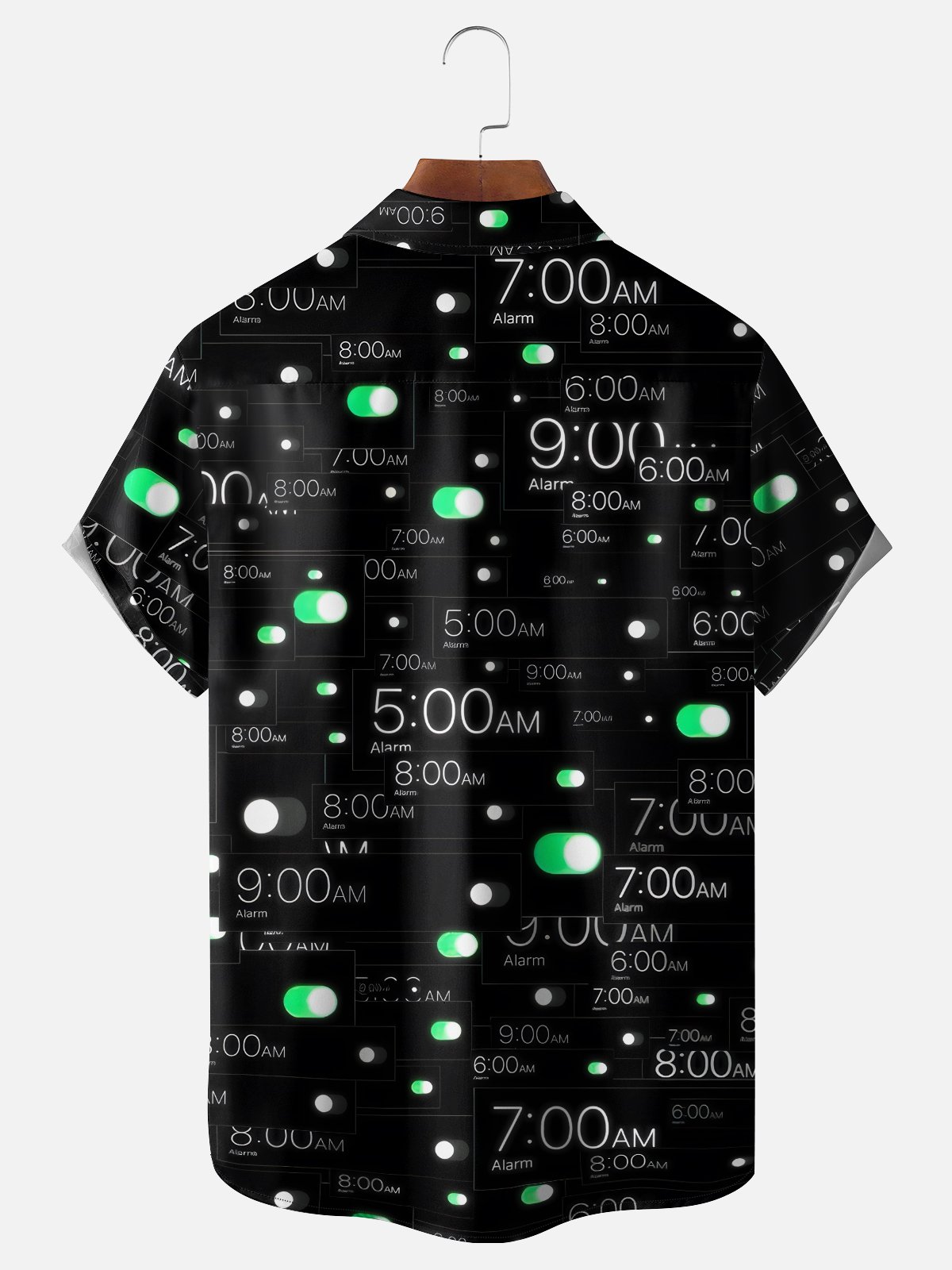 Moisture-wicking Alarm Clock Digital Humor Chest Pocket Casual Shirt