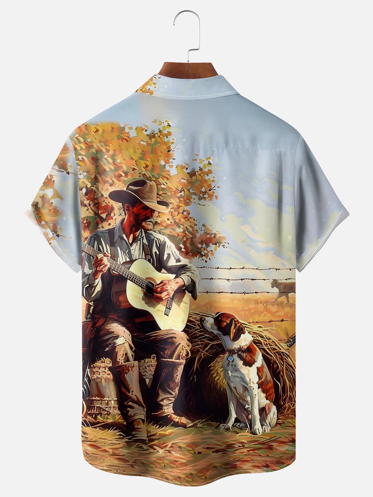 Moisture-wicking Music Festival Folk Art Country Folk Chest Pocket Casual Shirt