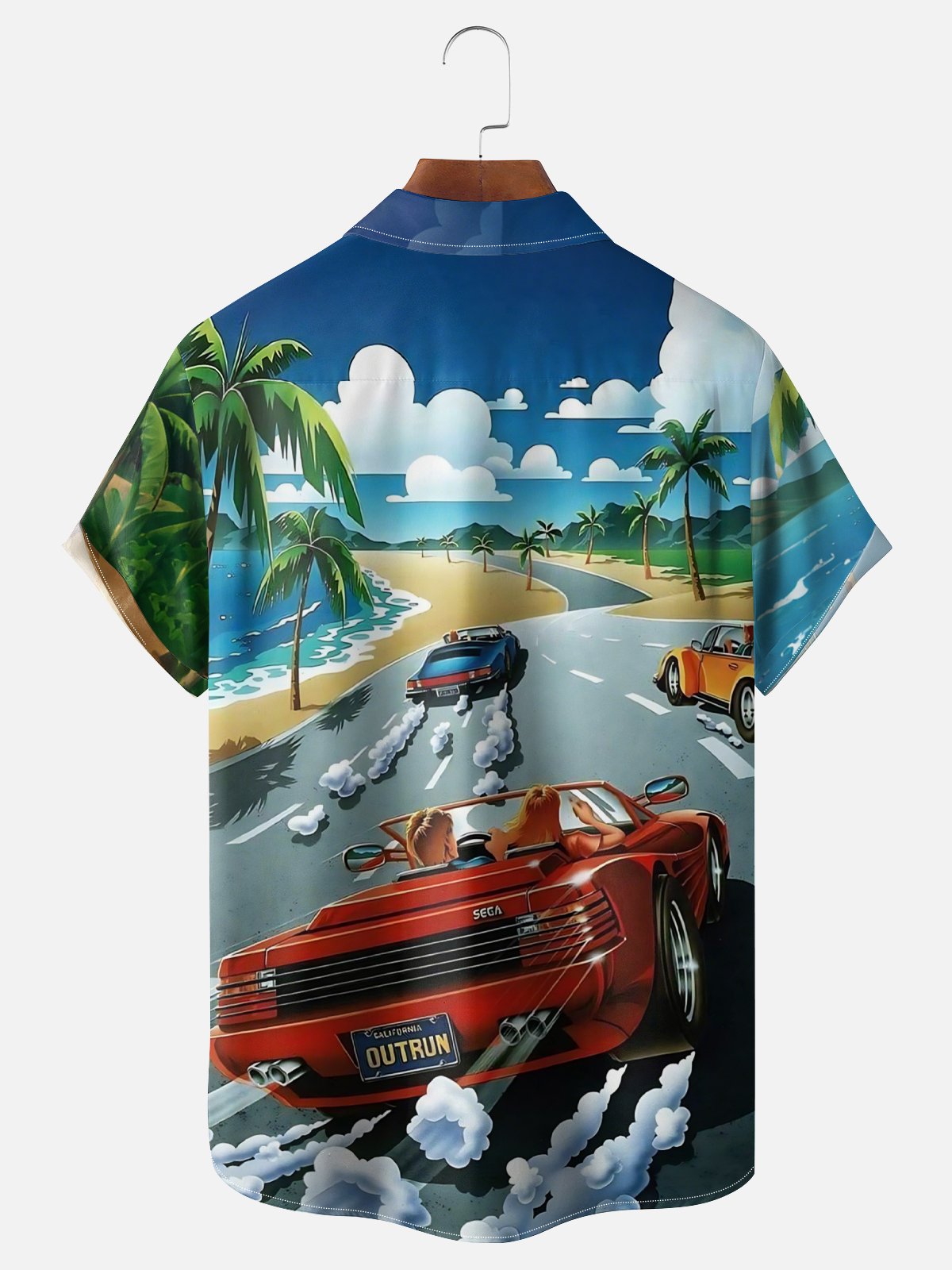 Moisture Wicking Beach Vacation Racer Chest Pocket Hawaiian Shirt