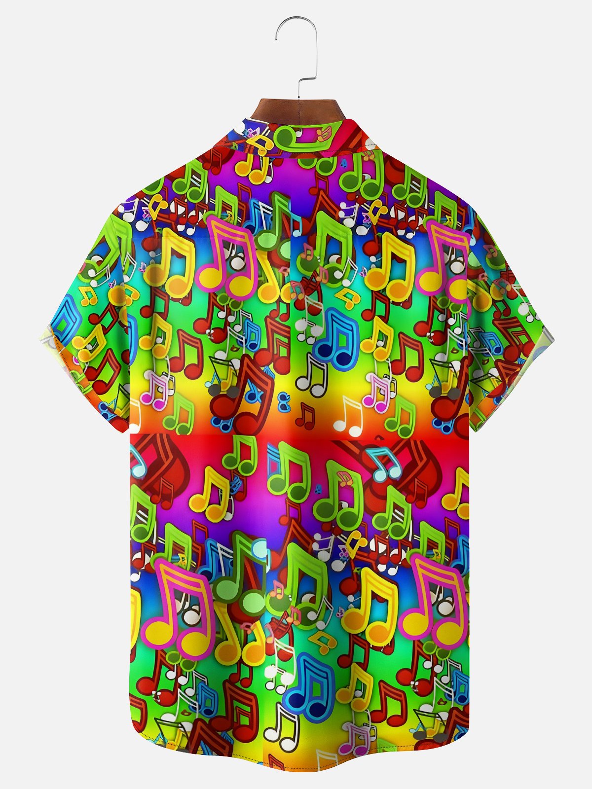 Moisture Wicking Gradient Music Chest Pocket Hawaiian Shirt
