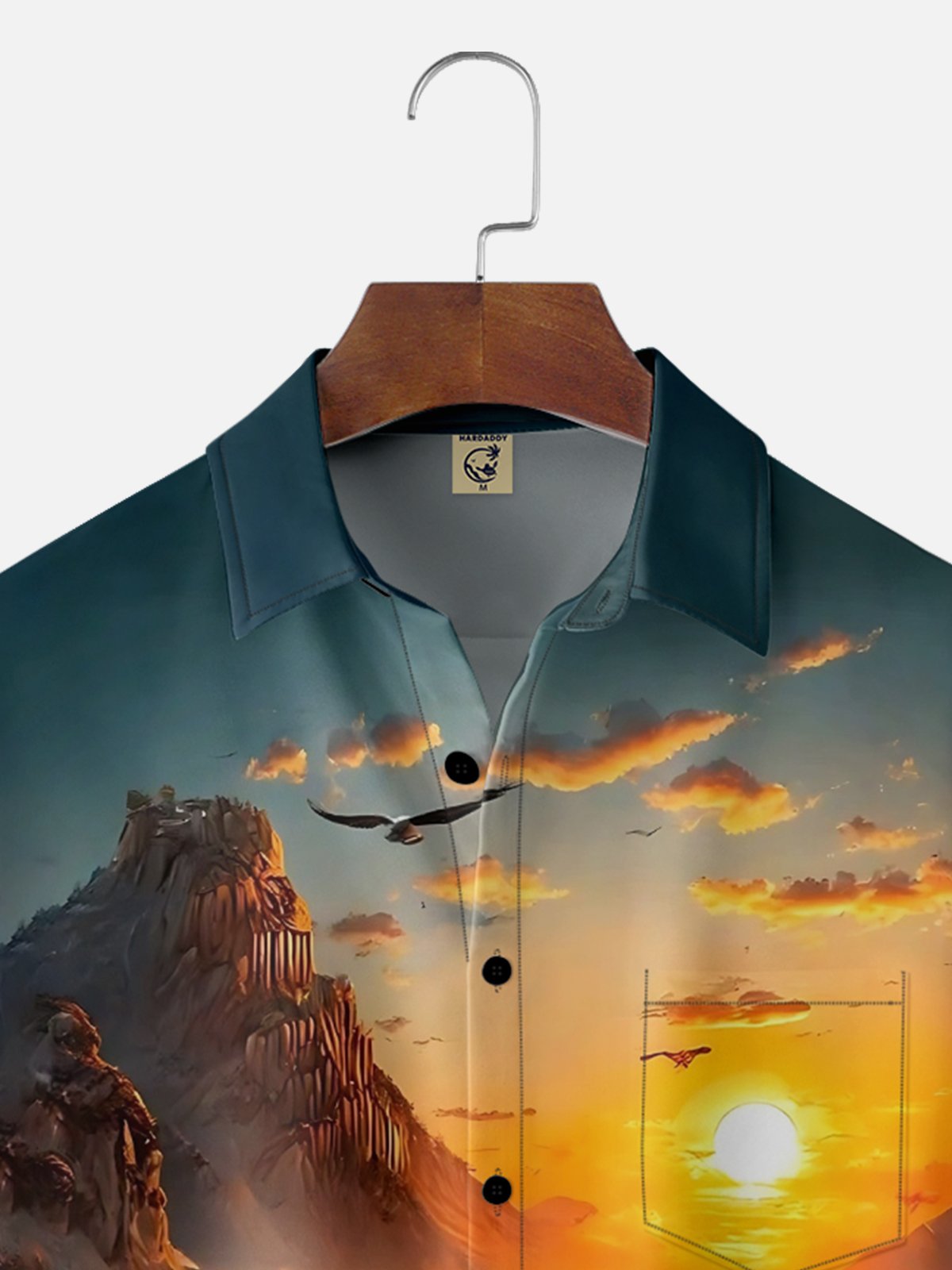 Moisture Wicking Beach Vacation Motorcycle Chest Pocket Hawaiian Shirt