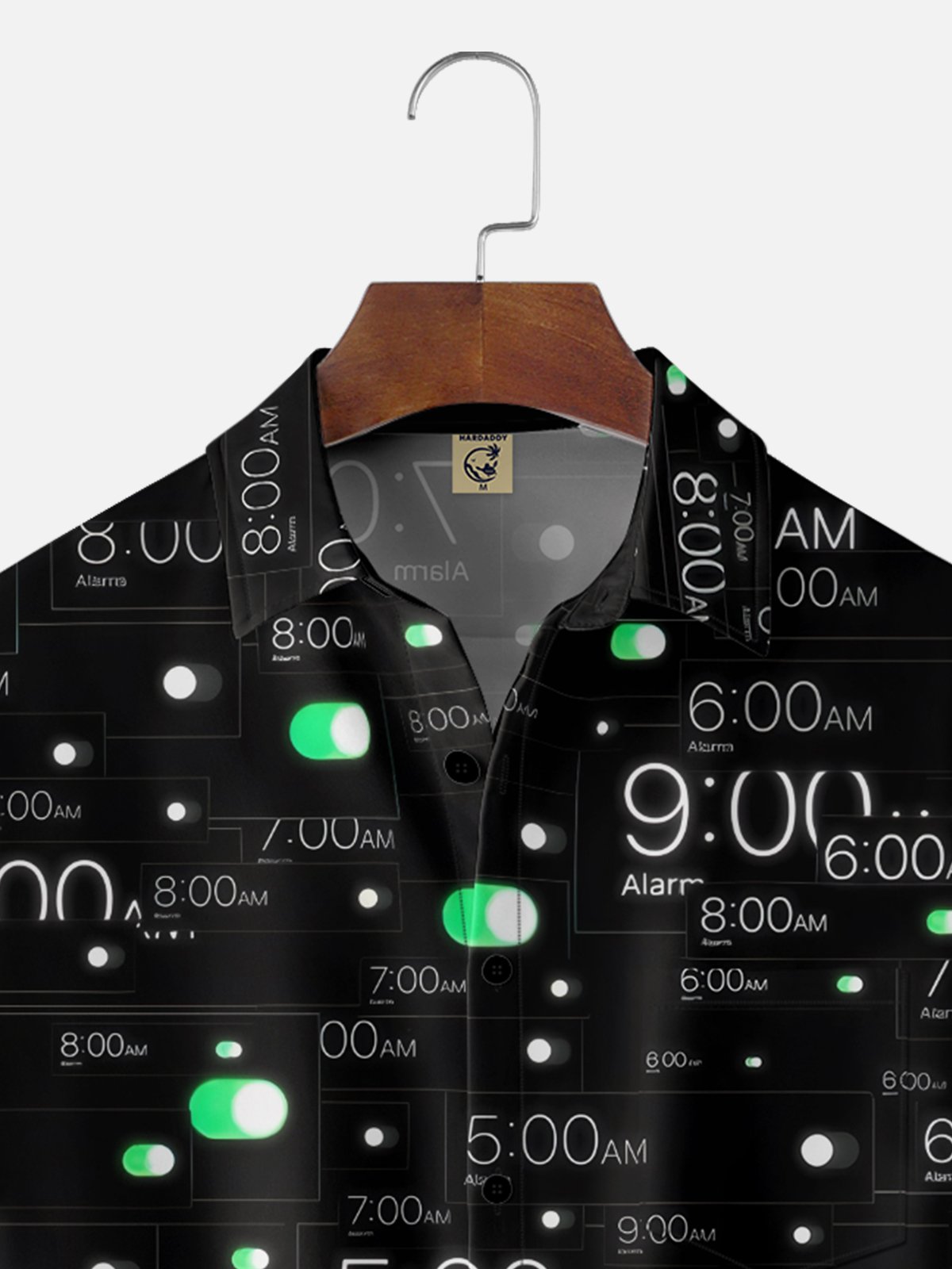 Moisture-wicking Alarm Clock Digital Humor Chest Pocket Casual Shirt