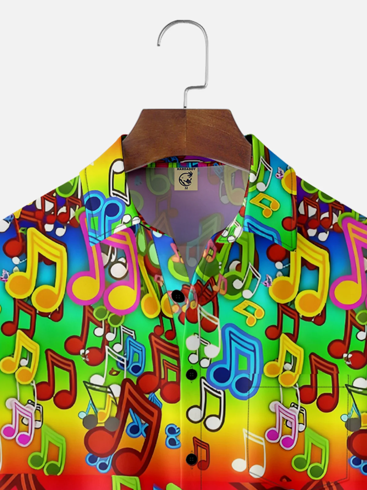 Moisture Wicking Gradient Music Chest Pocket Hawaiian Shirt