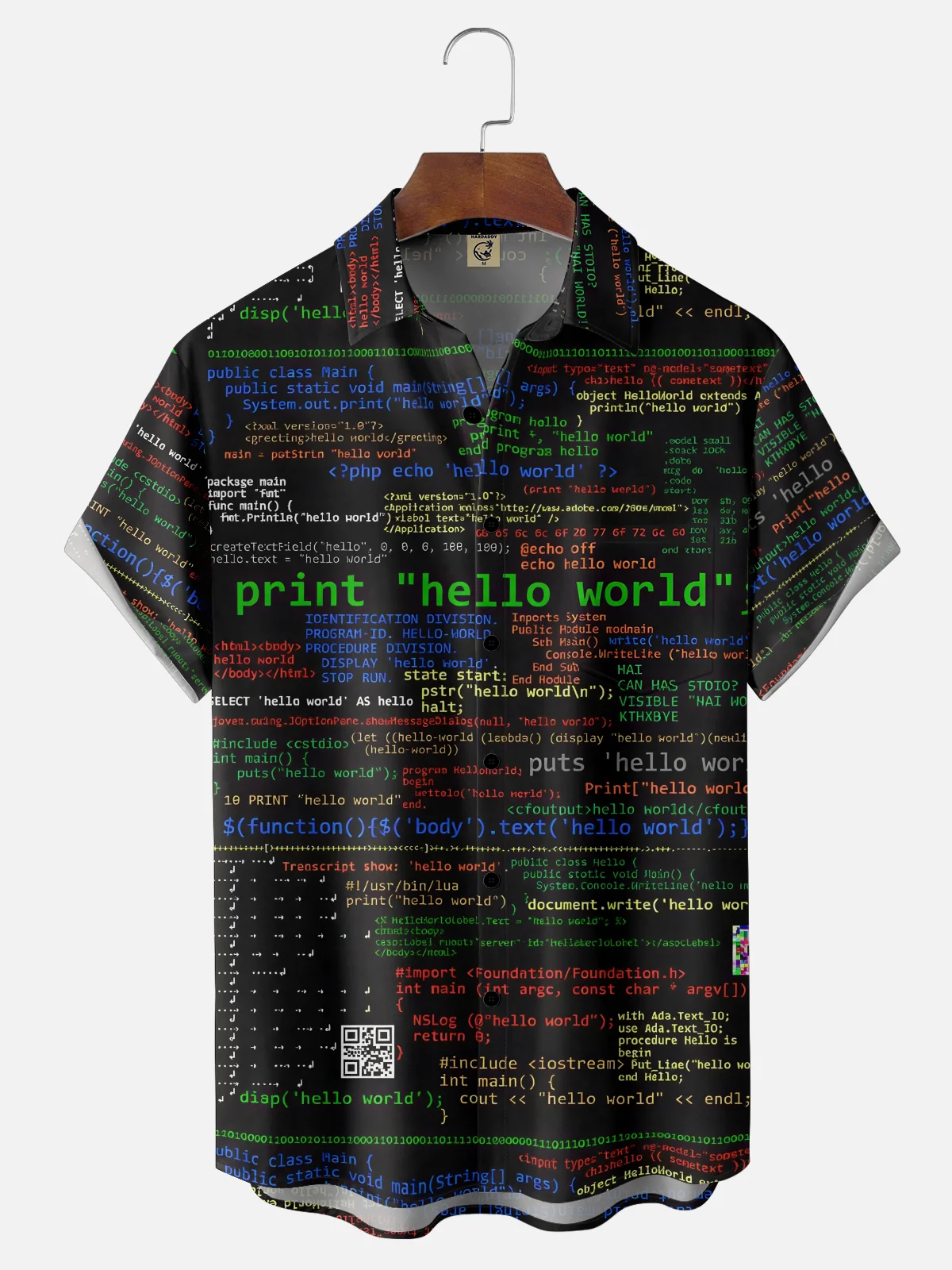 Moisture-wicking Code Programmer Humor Chest Pocket Casual Shirt