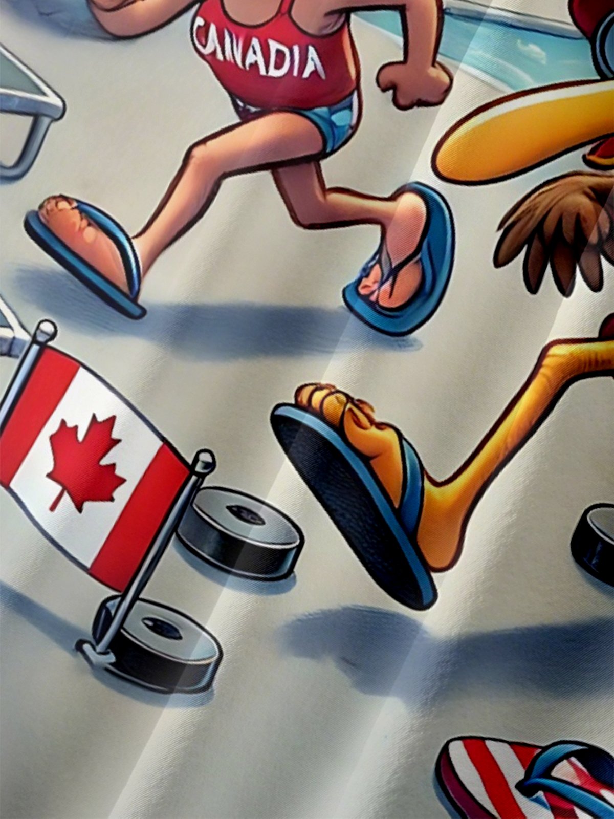 Moisture Wicking, Canadian Beach Vacation Chest Pocket Hawaiian Shirt