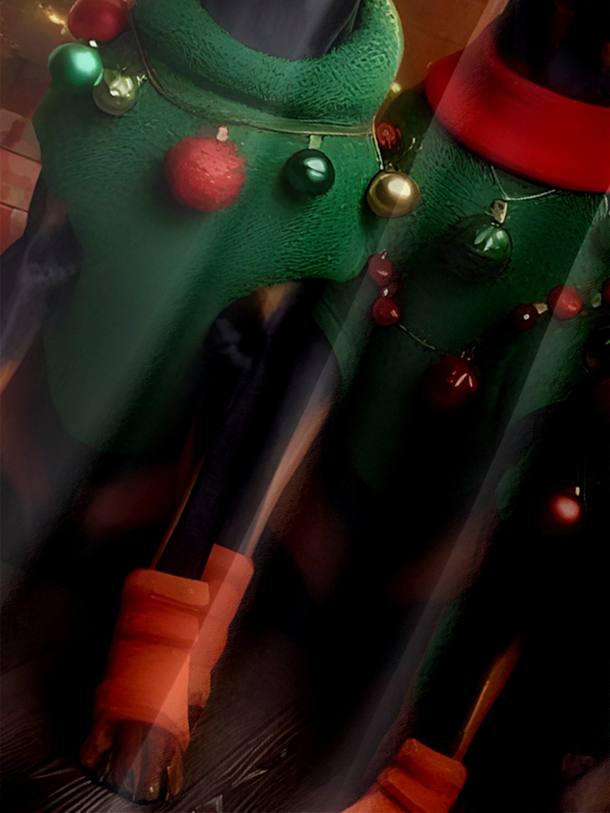 Moisture-wicking Christmas Dog Ugly Art Fun Chest Pocket Casual Shirt