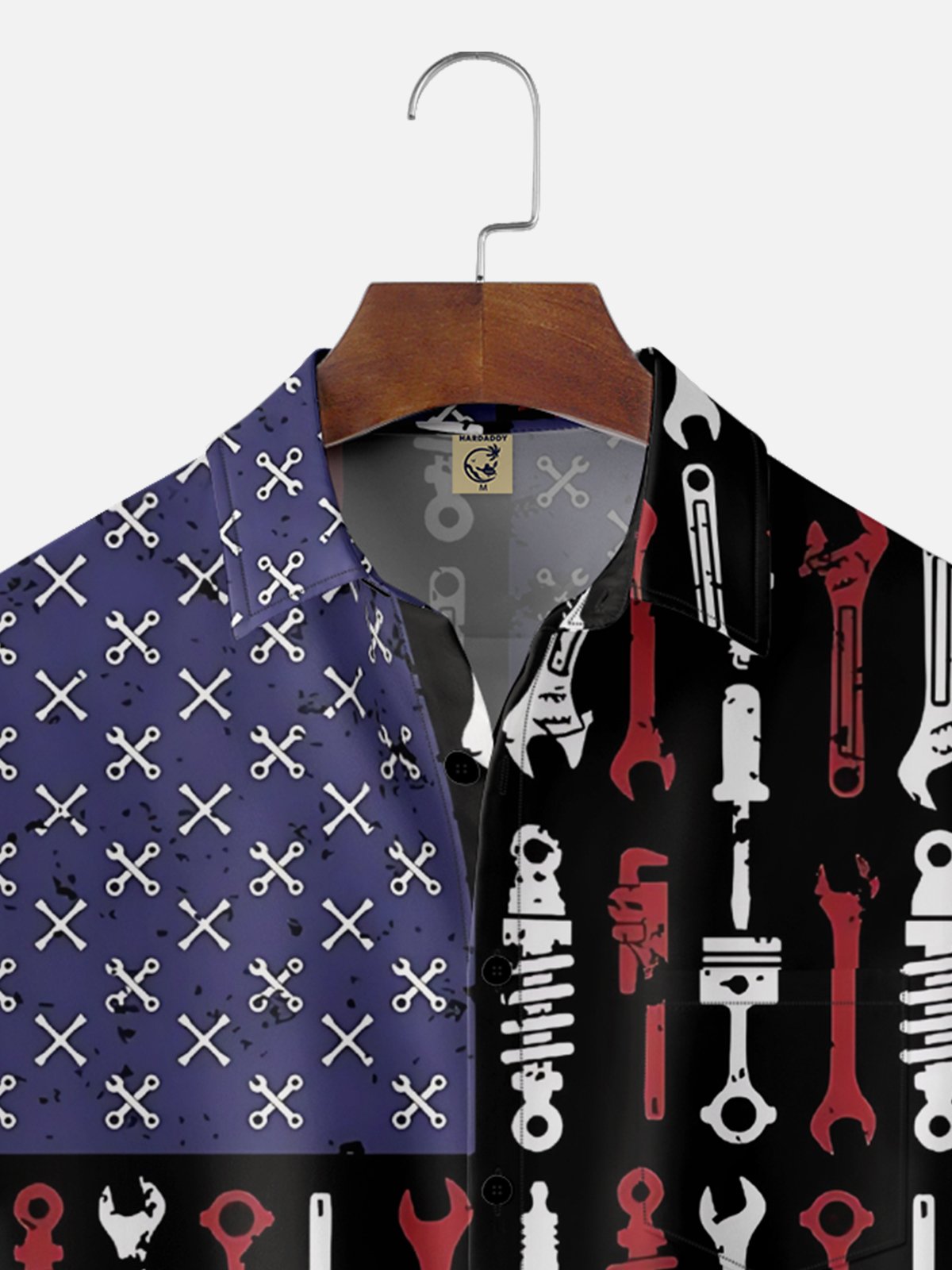 Moisture Wicking American Auto Tools Chest Pocket Hawaiian Shirt