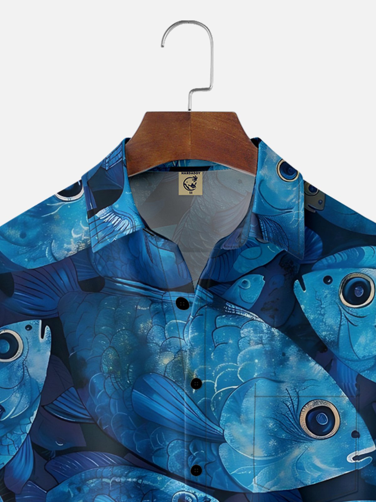 Moisture-Wicking Outdoor Gradient Abstract Fishing Chest Pocket Hawaiian Shirt