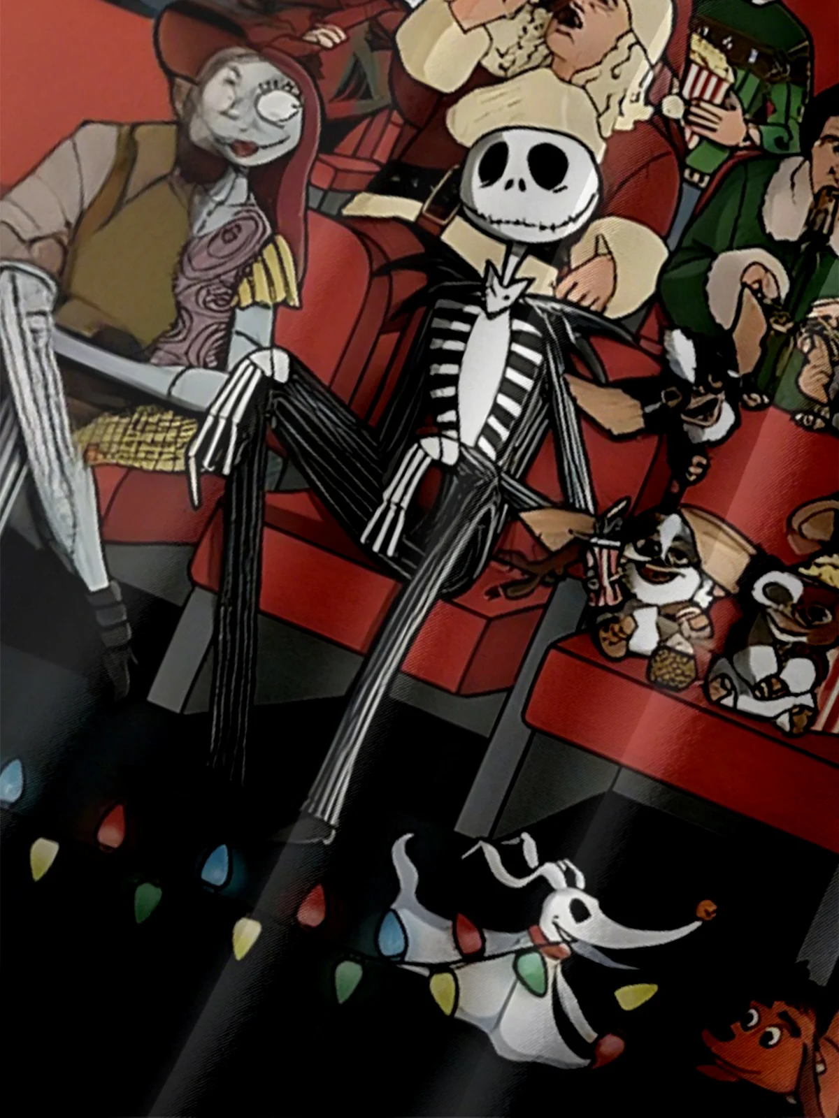 Moisture Wicking Merry Christmas Movie Theater Chest Pocket Hawaiian Shirt