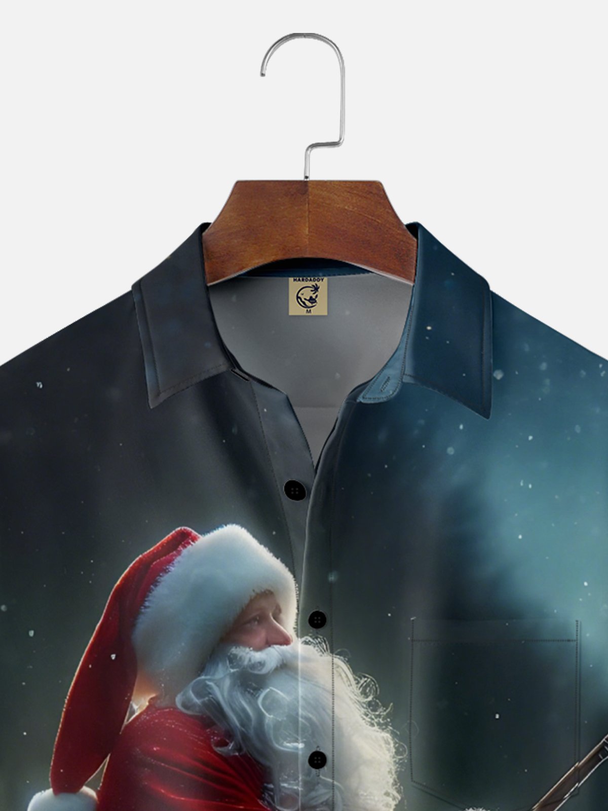 Moisture-Wicking Outdoor Santa Fishing Chest Pocket Hawaiian Shirt