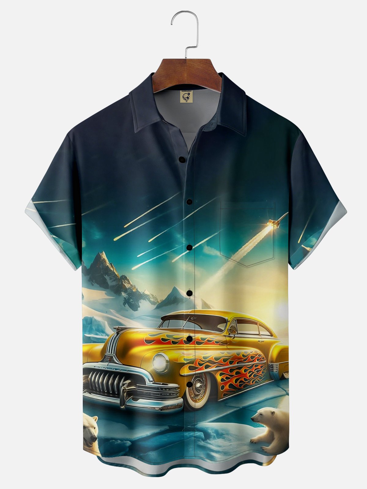 Moisture Wicking Vintage Car Hawaiian Shirt