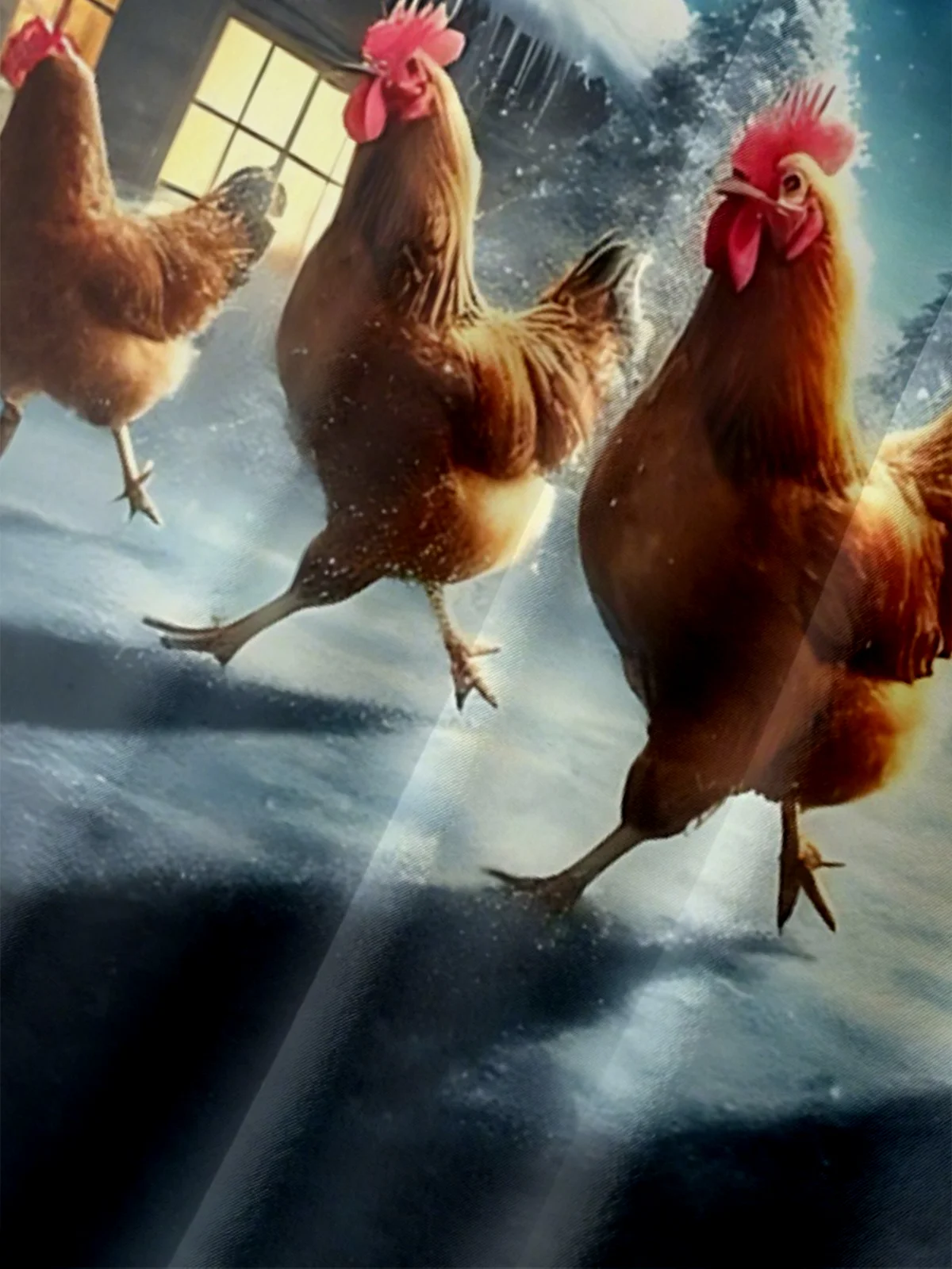 Moisture Wicking Christmas Santa Claus Fun Chicken Chest Pocket Hawaiian Shirt