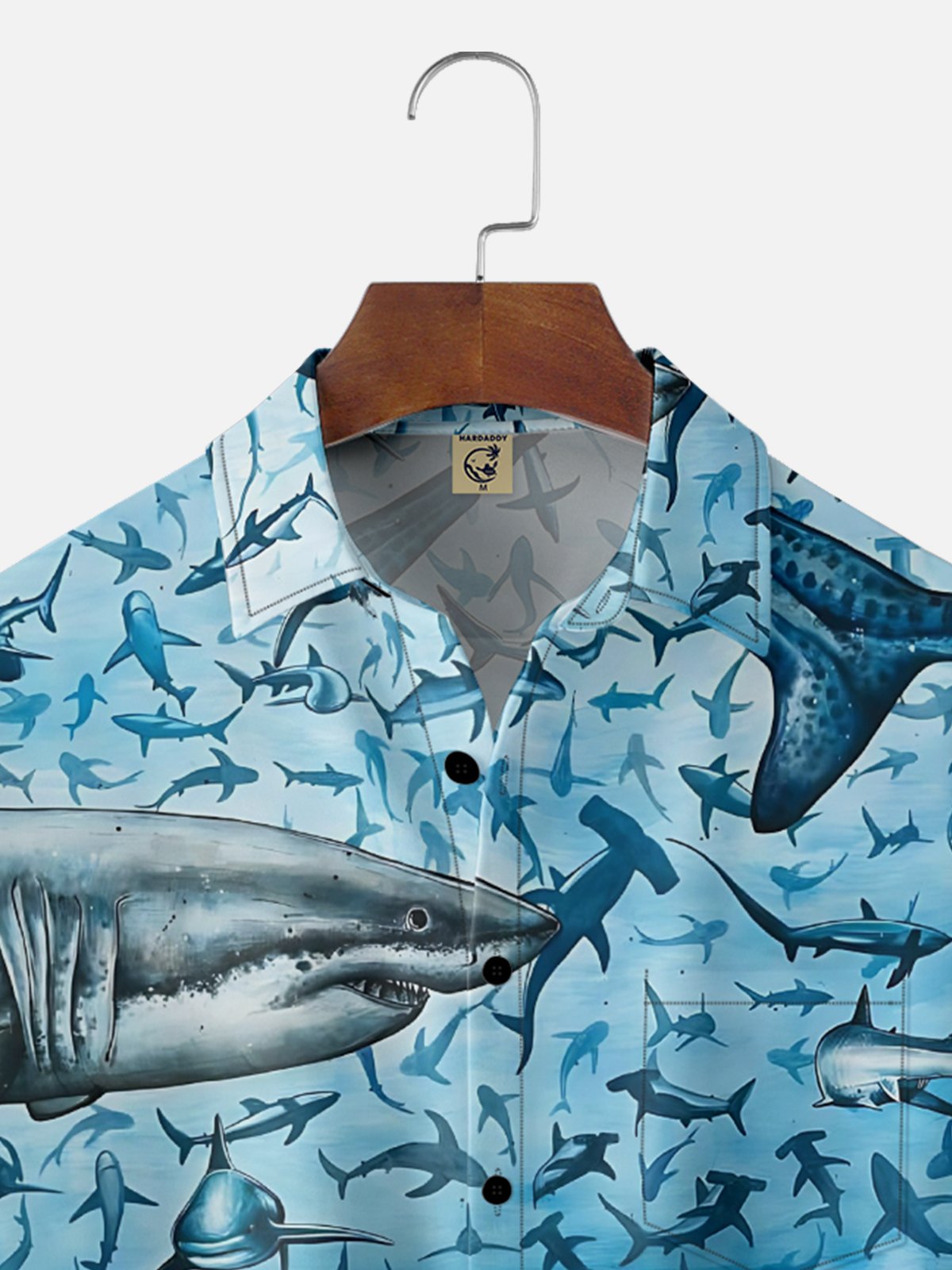Moisture-Wicking Outdoor Gradient Abstract Whale Chest Pocket Hawaiian Shirt