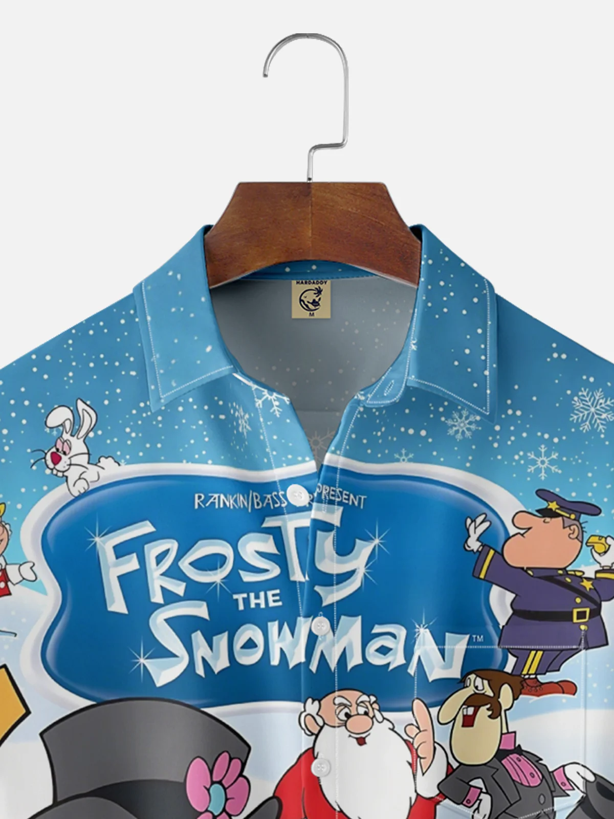 Moisture Wicking Christmas Snowman Chest Pocket Hawaiian Shirt