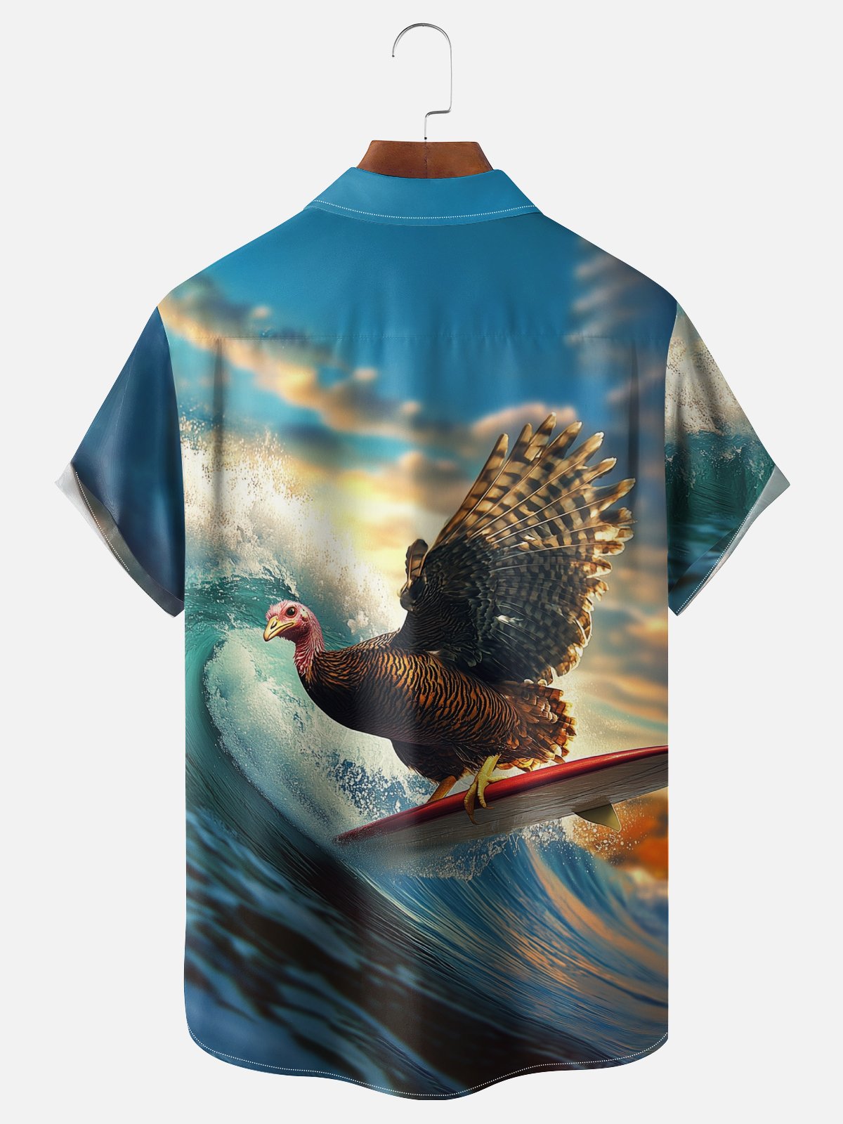 Moisture Wicking Thanksgiving Funny Turkey Breast Pocket Hawaiian Shirt