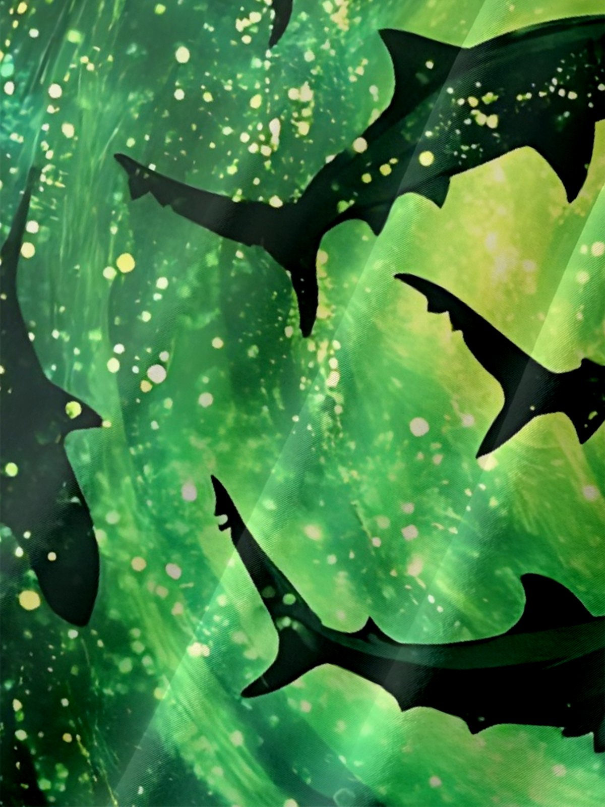 Moisture-Wicking Outdoor Gradient Underwater Scene Shark Chest Pocket Hawaiian Shirt