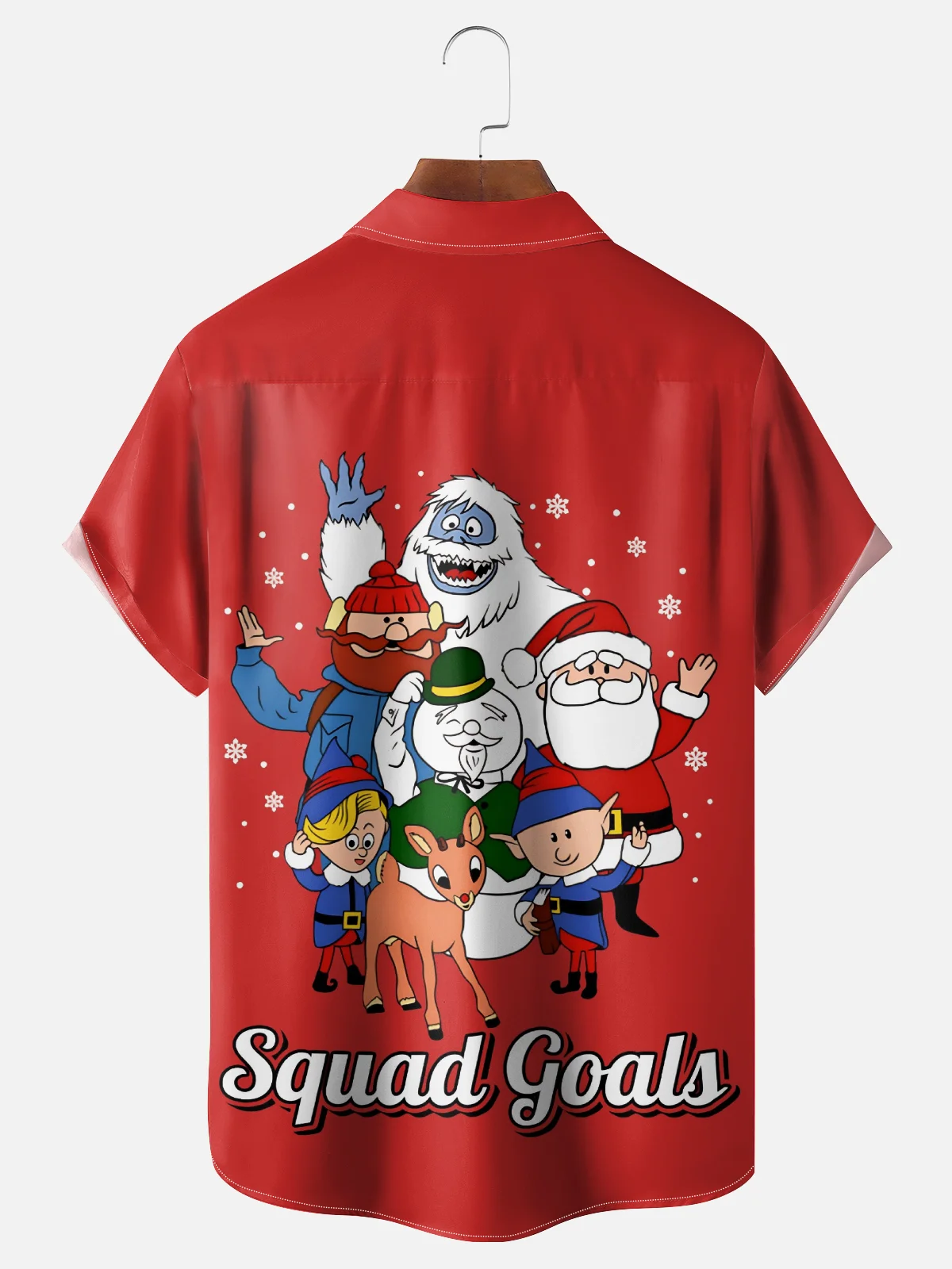 Moisture Wicking Christmas Snowman Santa Rudolph Hawaiian Shirt