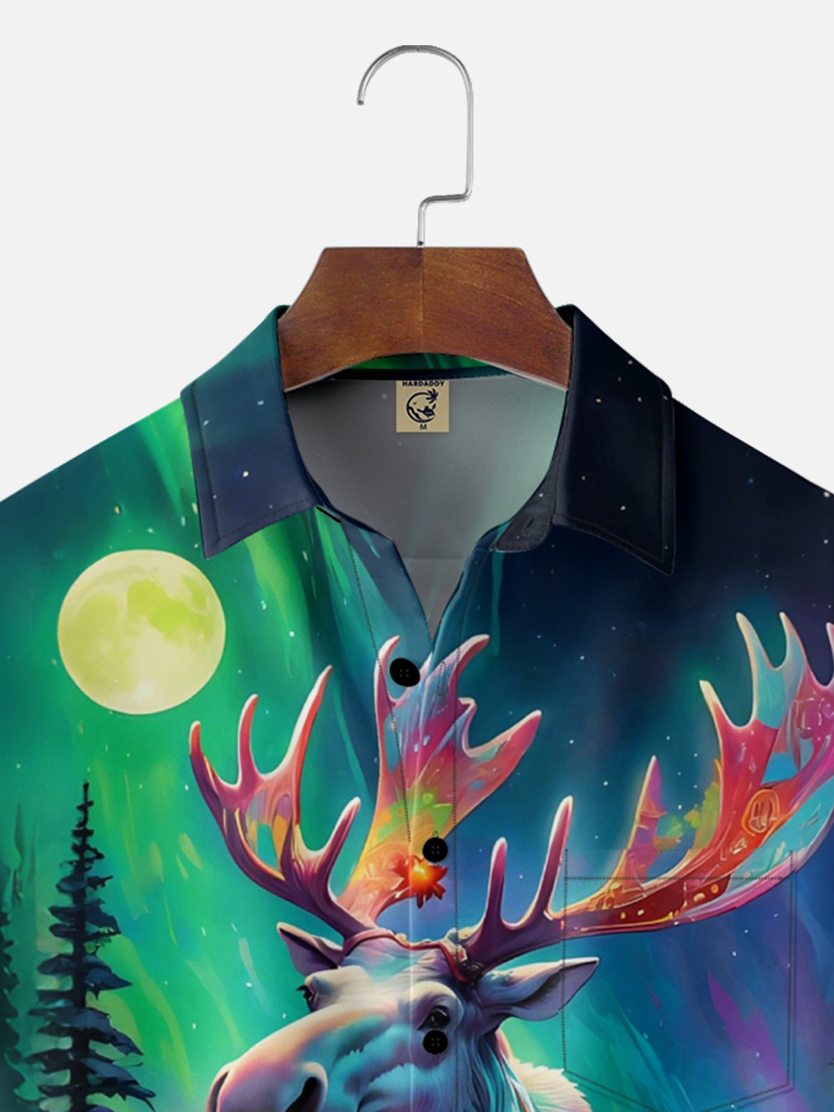 Moisture-Wicking Outdoor Hunting Gradient Deer Chest Pocket Hawaiian Shirt