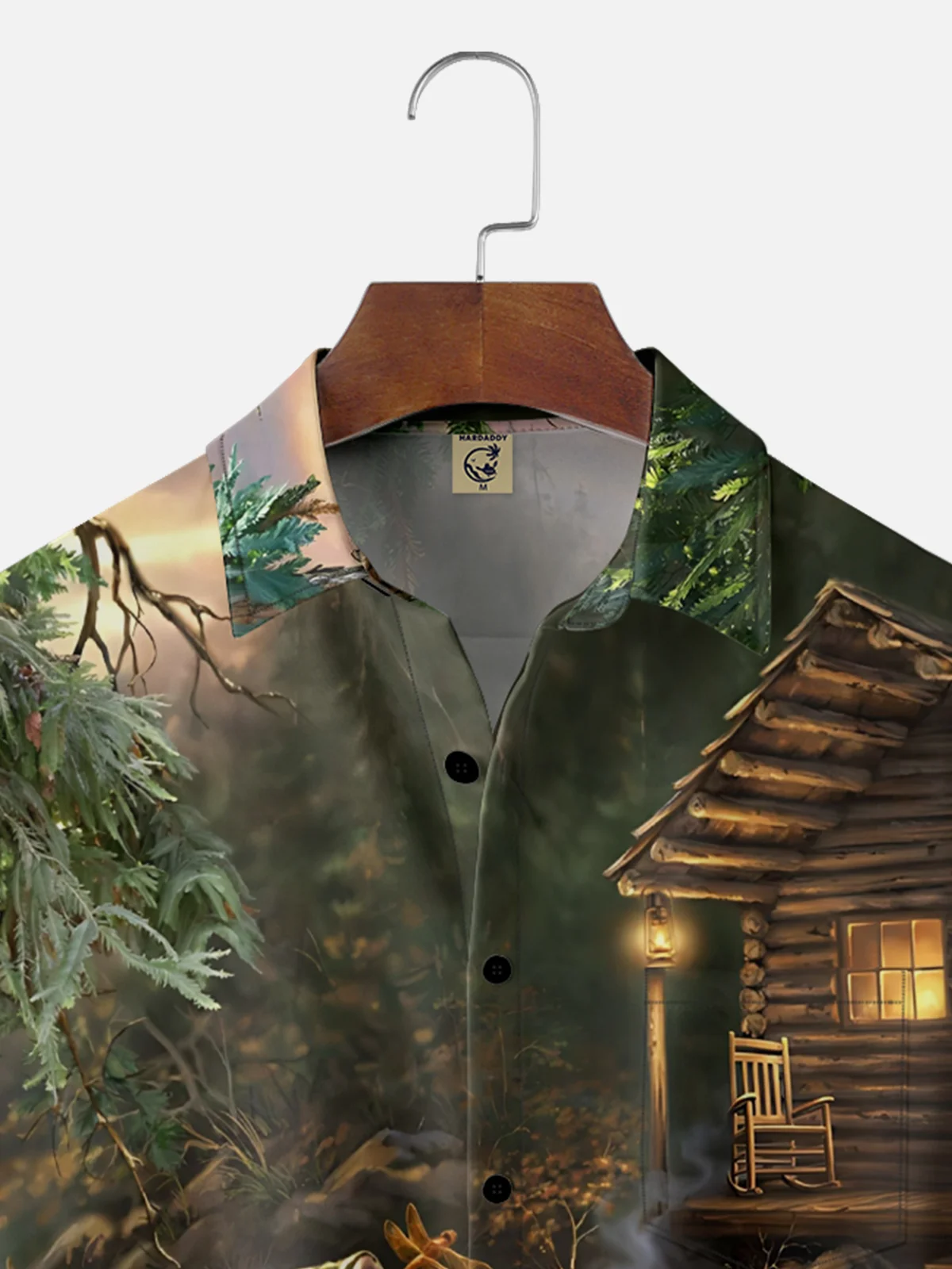 Moisture-Wicking Outdoor Gradient Iakeside Fishing Chest Pocket Hawaiian Shirt