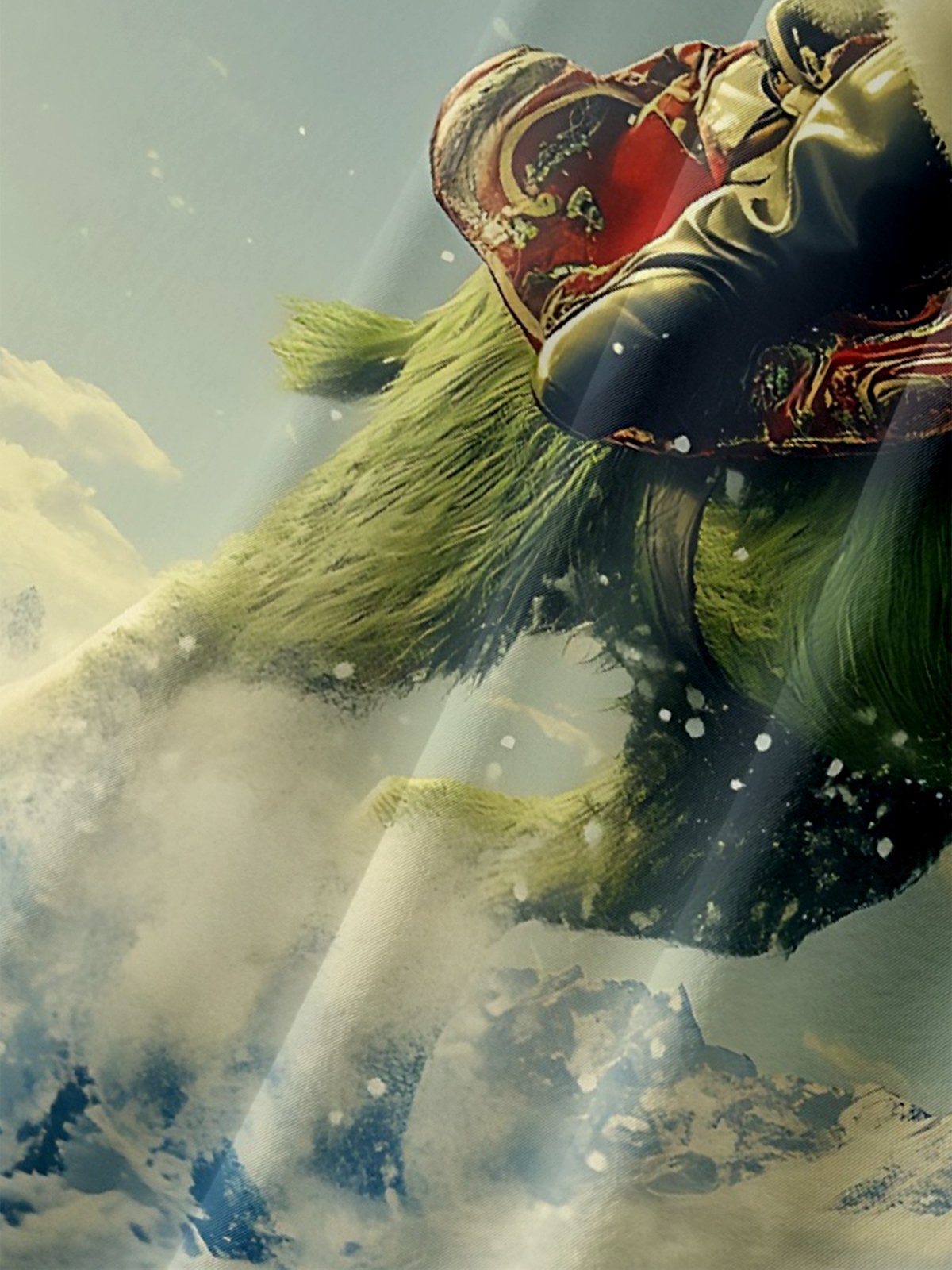 Moisture Wicking Christmas Santa Claus Fun Green Donkey Chest Pocket Hawaiian Shirt