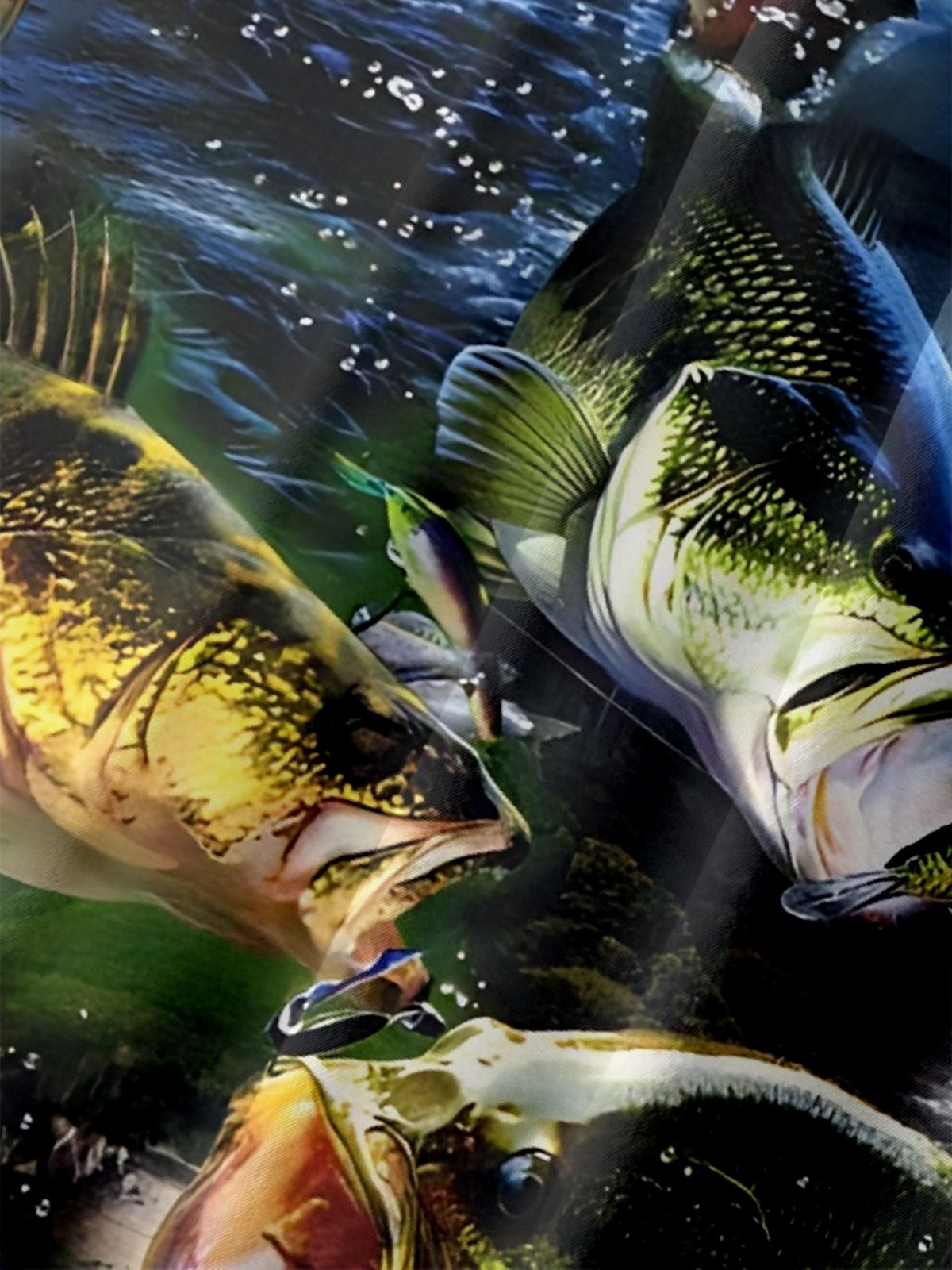 Moisture-Wicking Outdoor Gradient Fish Jumping Out Of The Sea Chest Pocket Hawaiian Shirt