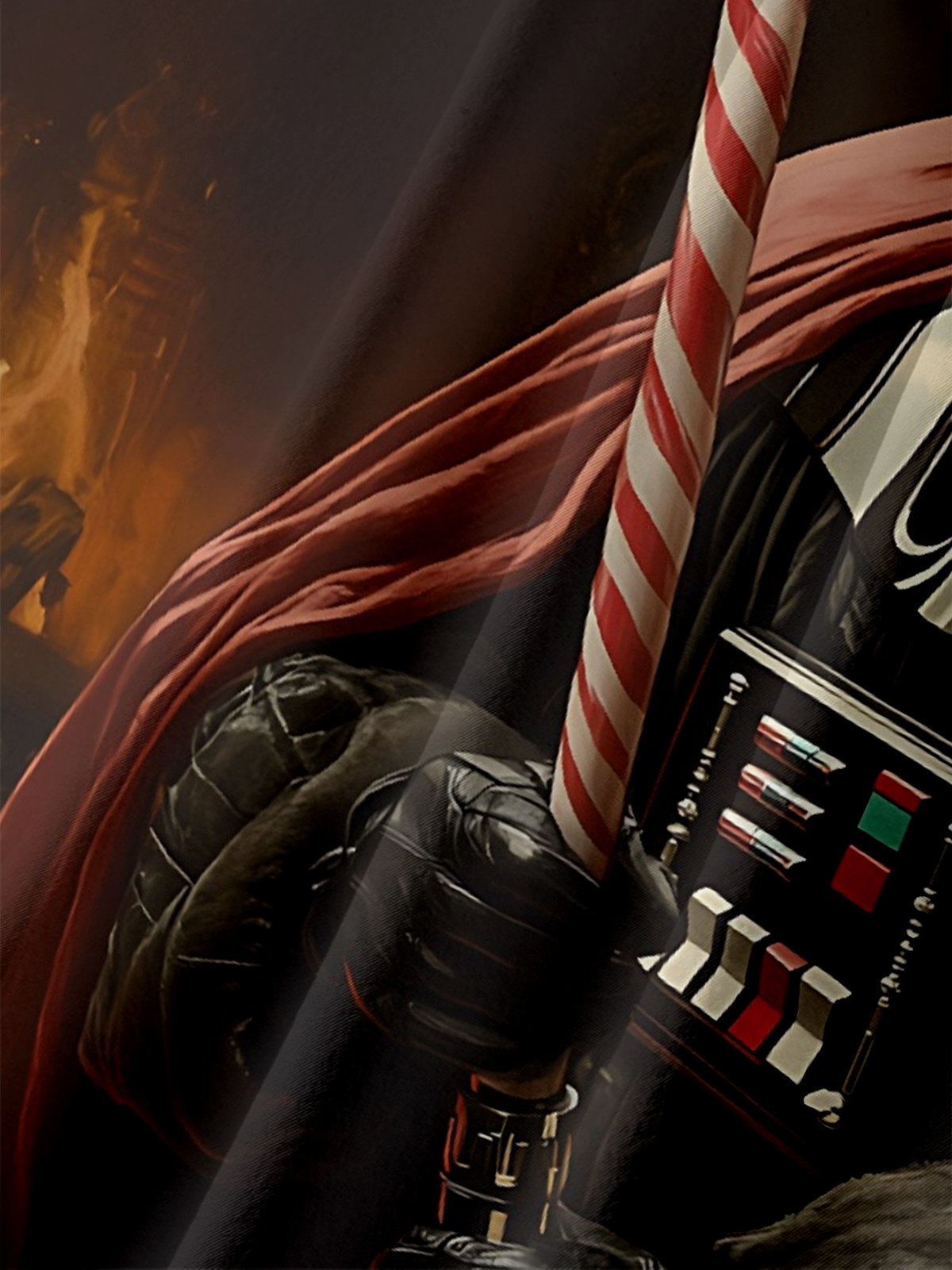 Moisture Wicking Christmas Star Warrior Candy Cane Chest Pocket Hawaiian Shirt