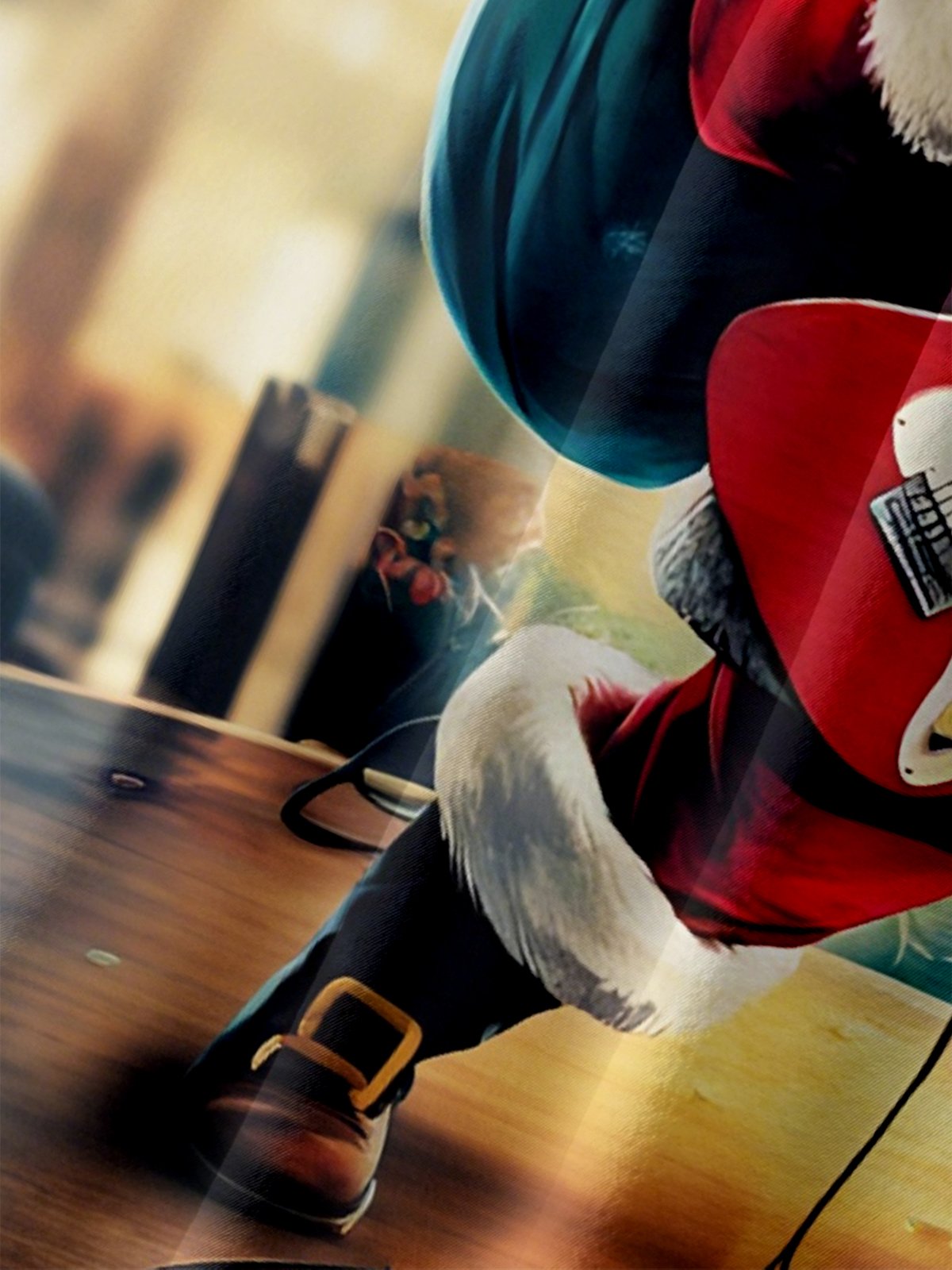 Moisture-wicking Rock Roll Santa Claus Guitar Chest Pocket Hawaiian Shirt