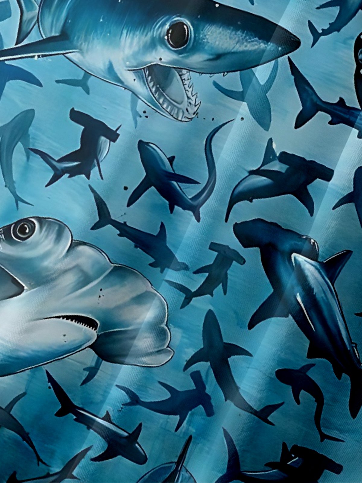 Moisture-Wicking Outdoor Gradient Abstract Whale Chest Pocket Hawaiian Shirt