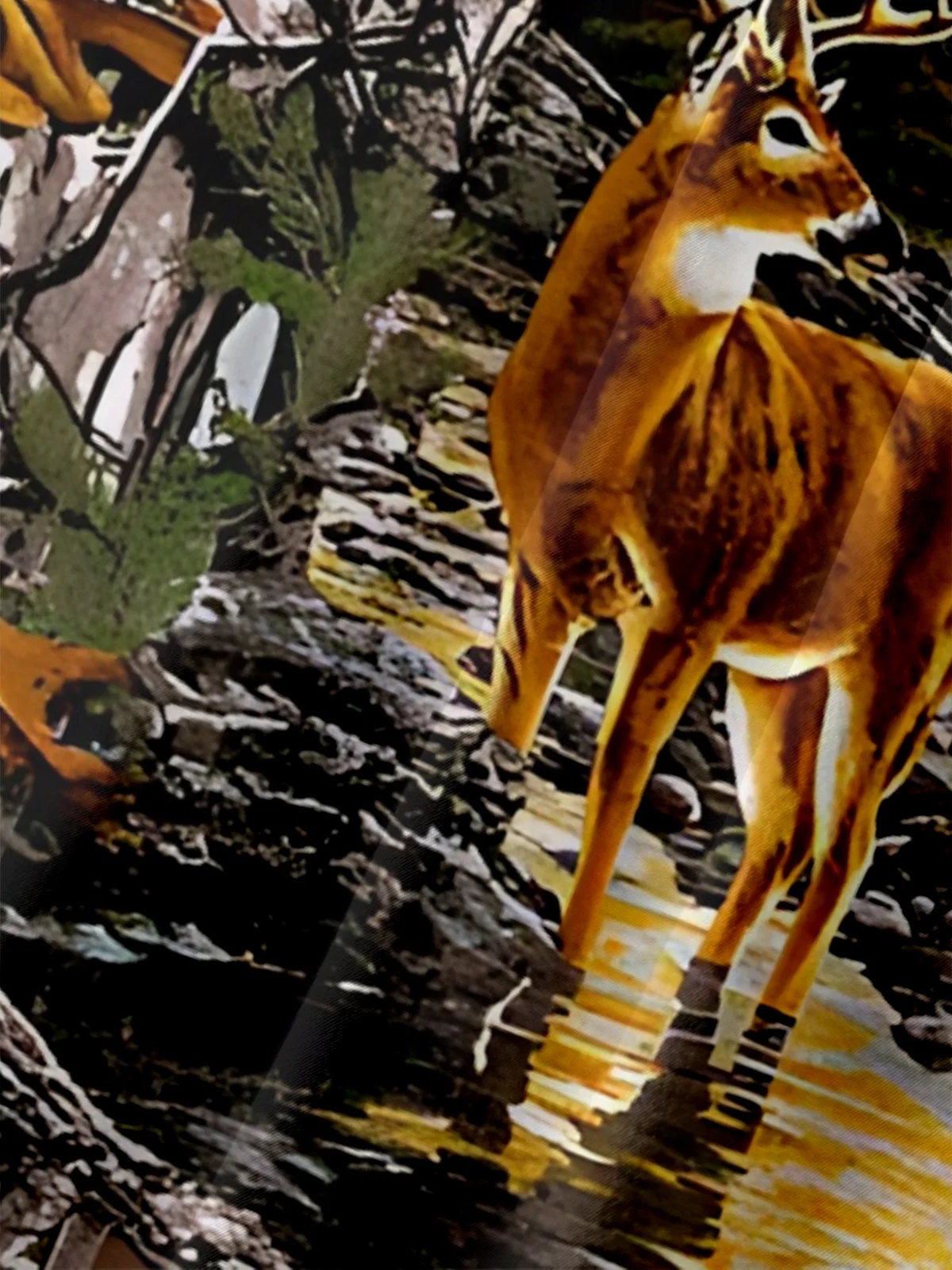 Moisture-Wicking Outdoor Hunting Deer Forest Scenery Chest Pocket Hawaiian Shirt