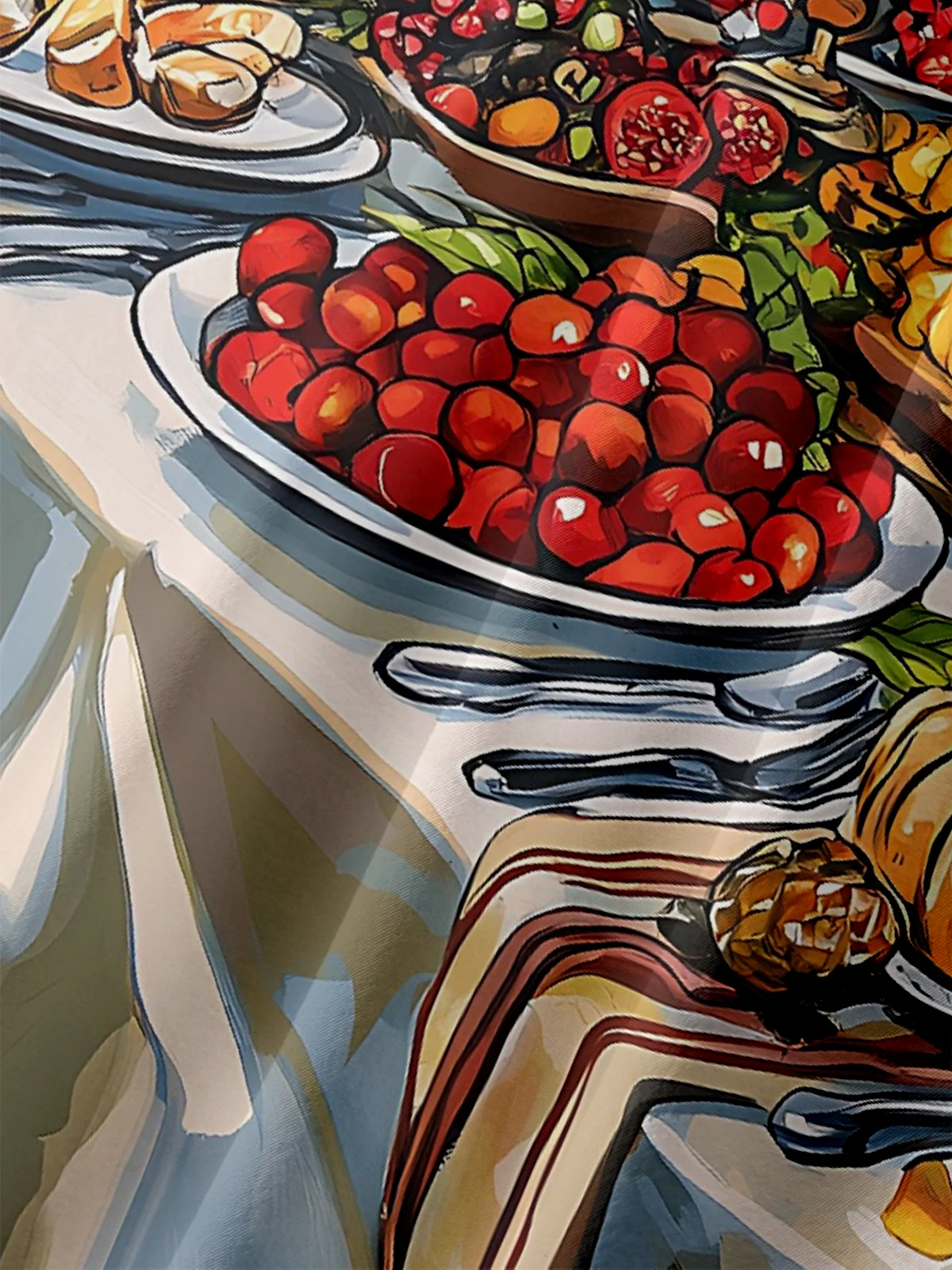 Moisture Wicking Thanksgiving Turkey Chest Pocket Hawaiian Shirt