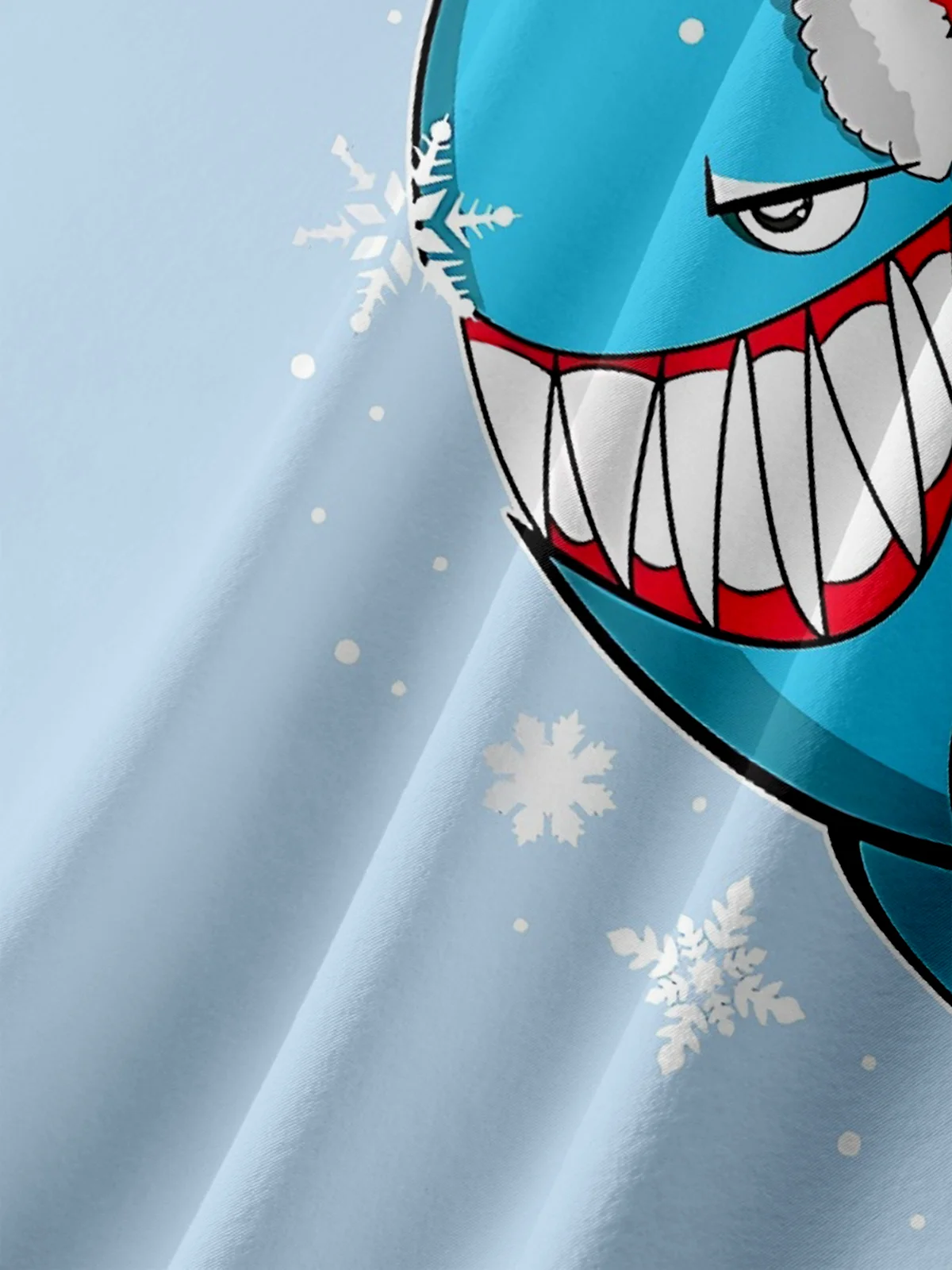 Moisture-Wicking Christmas Snowman Shark Chest Pocket Hawaiian Shirt