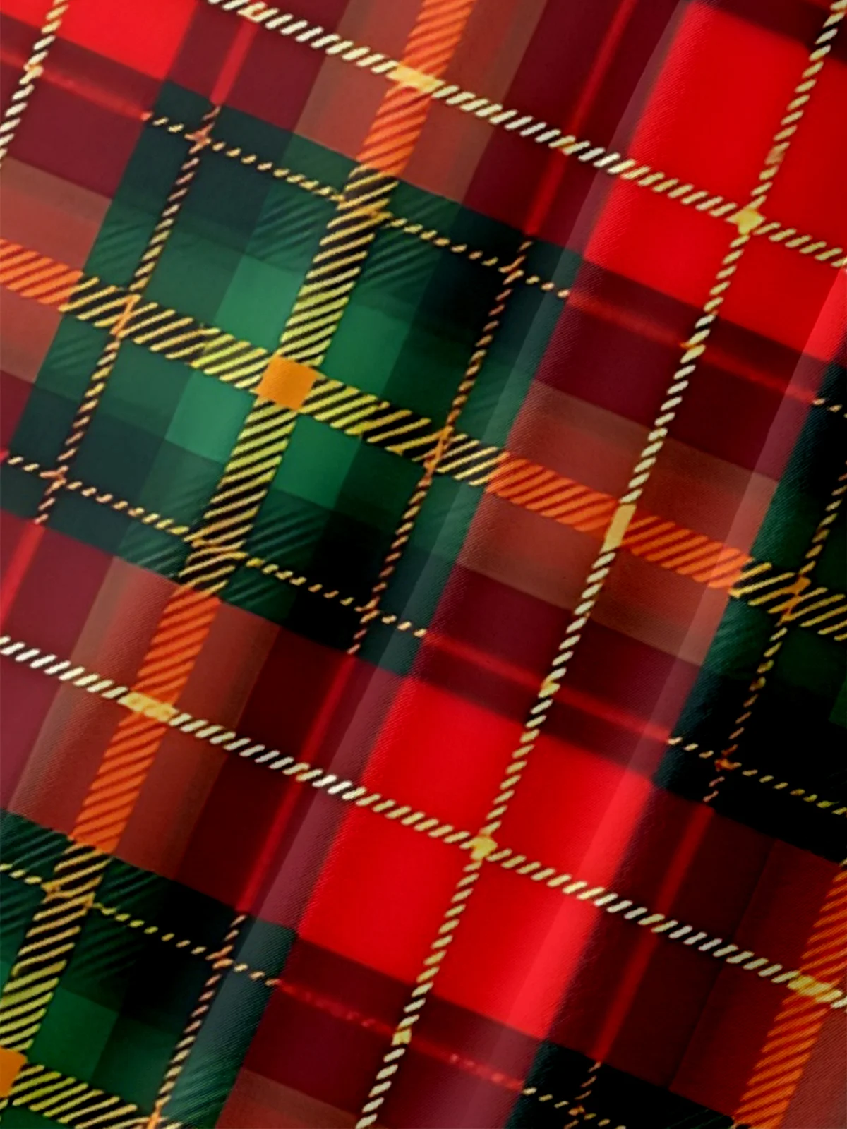 Moisture Wicking Christmas Plaid Animal Chest Pocket Hawaiian Shirt