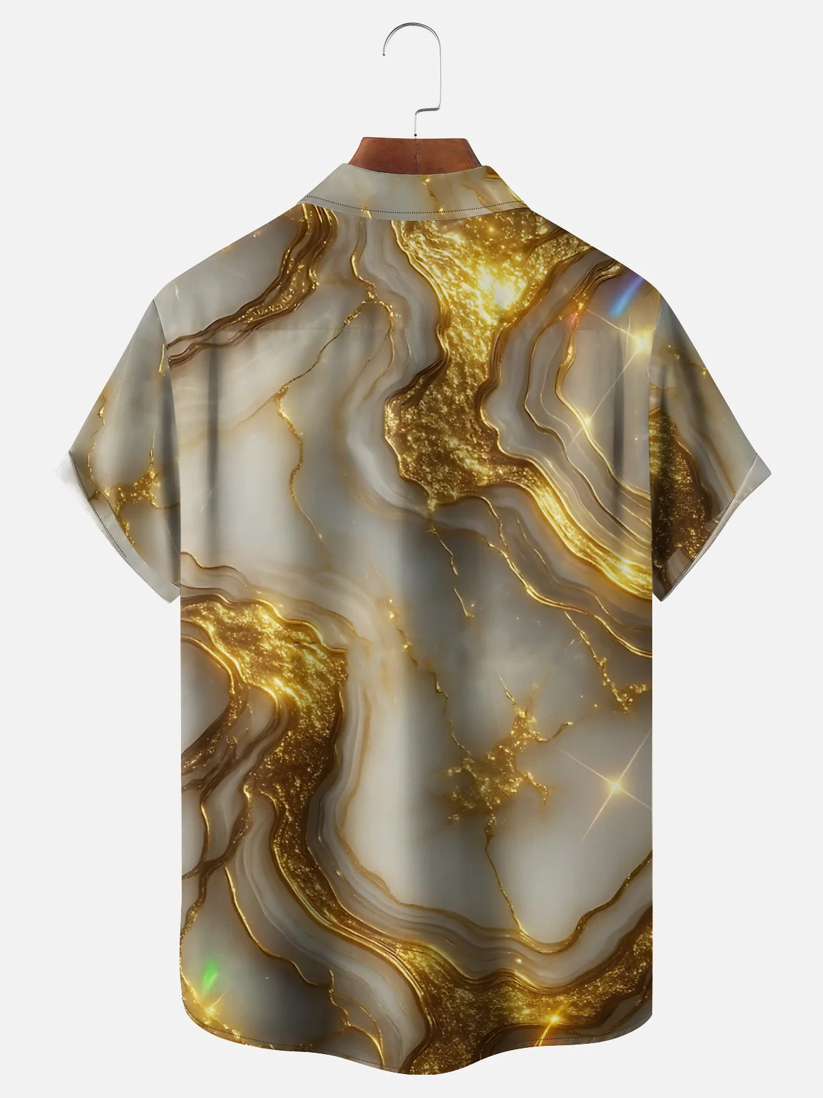 Moisture Wicking Abstract Gradient Geometric Chest Pocket Holiday Shirt