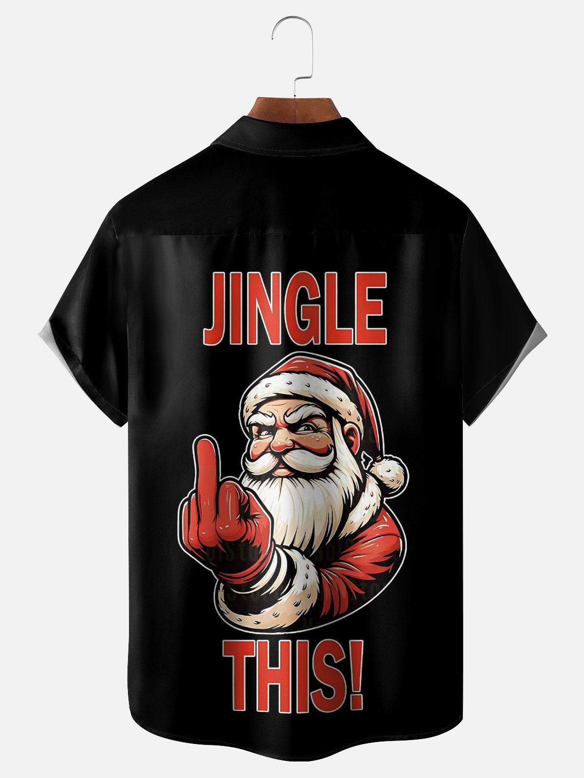 Moisture-Wicking Santa Claus Chest Pocket Hawaiian Shirt