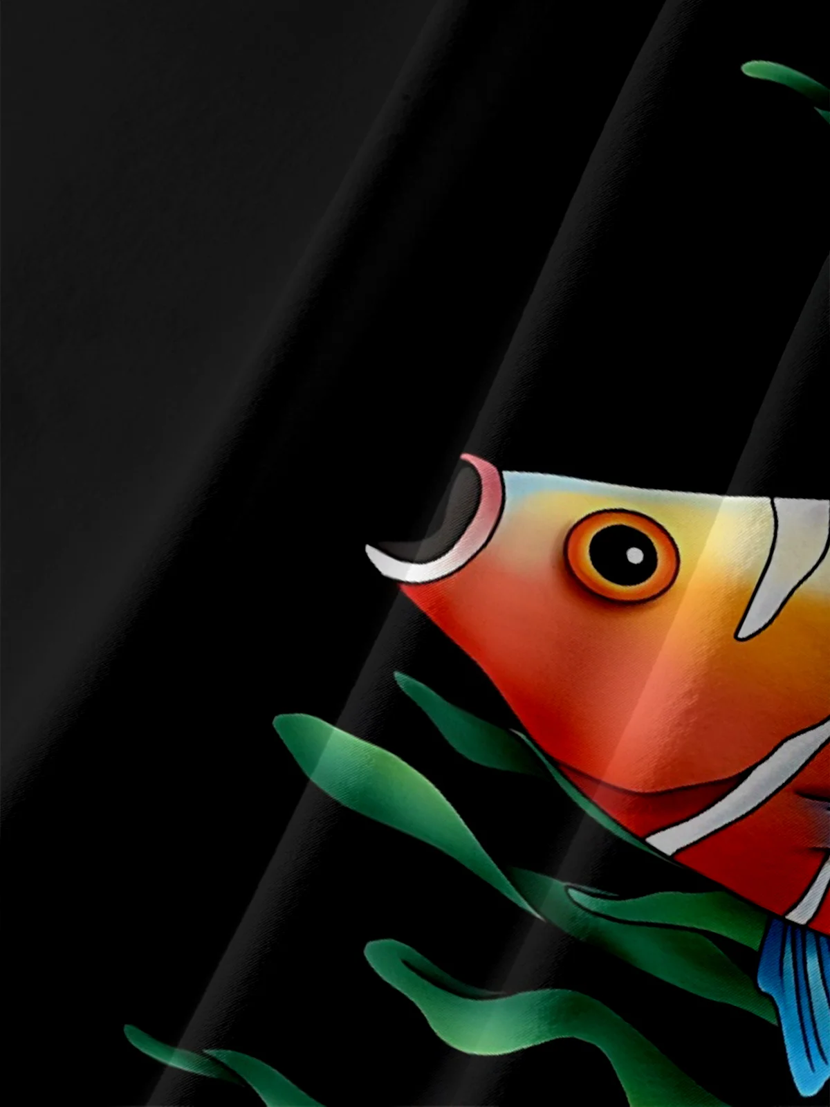 Moisture Wicking Gradient Colors Undersea Fish Seaweed Chest Pocket Hawaiian Shirt