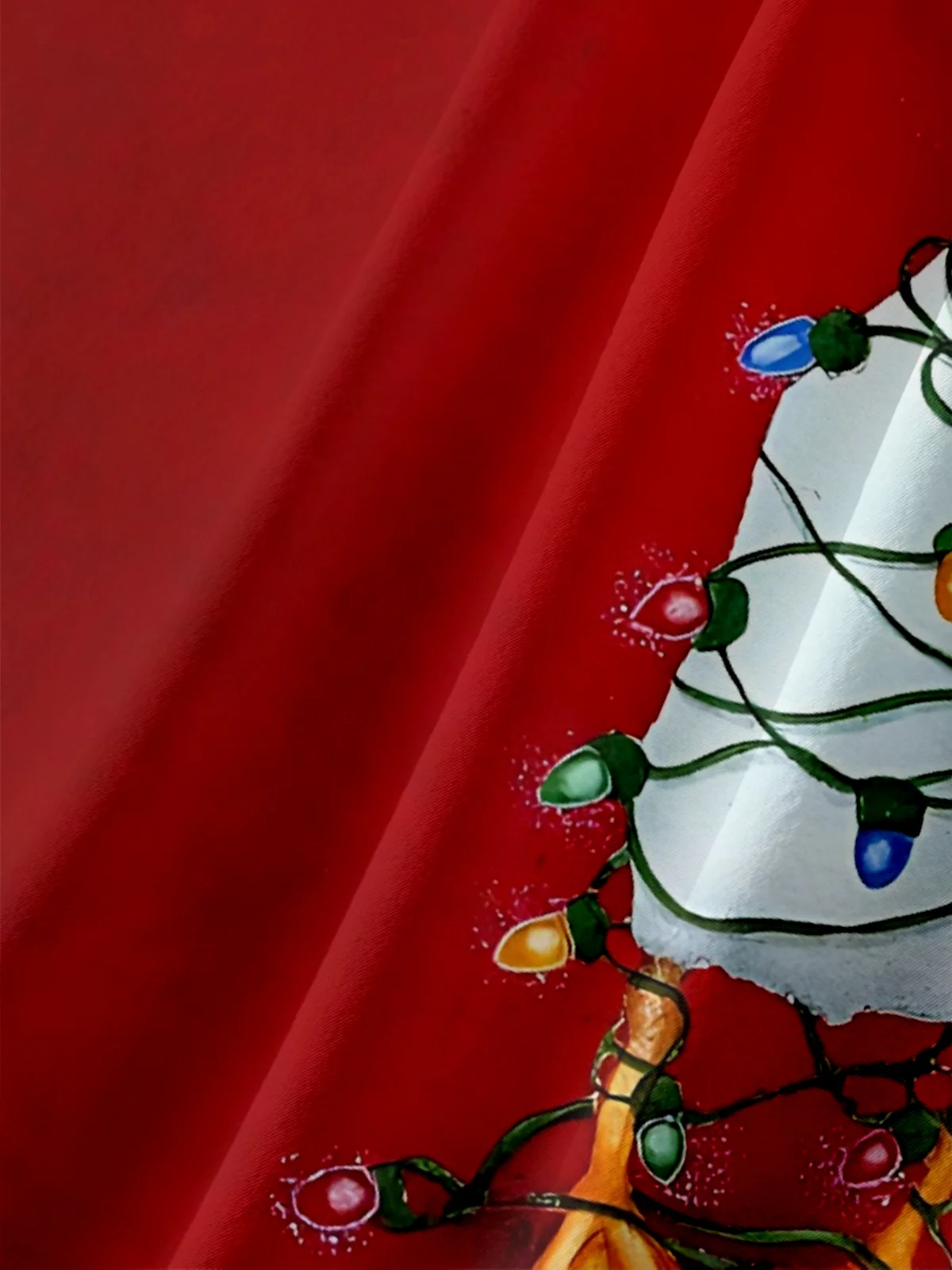 Moisture-Wicking Christmas Lights Duck Chest Pocket Hawaiian Shirt