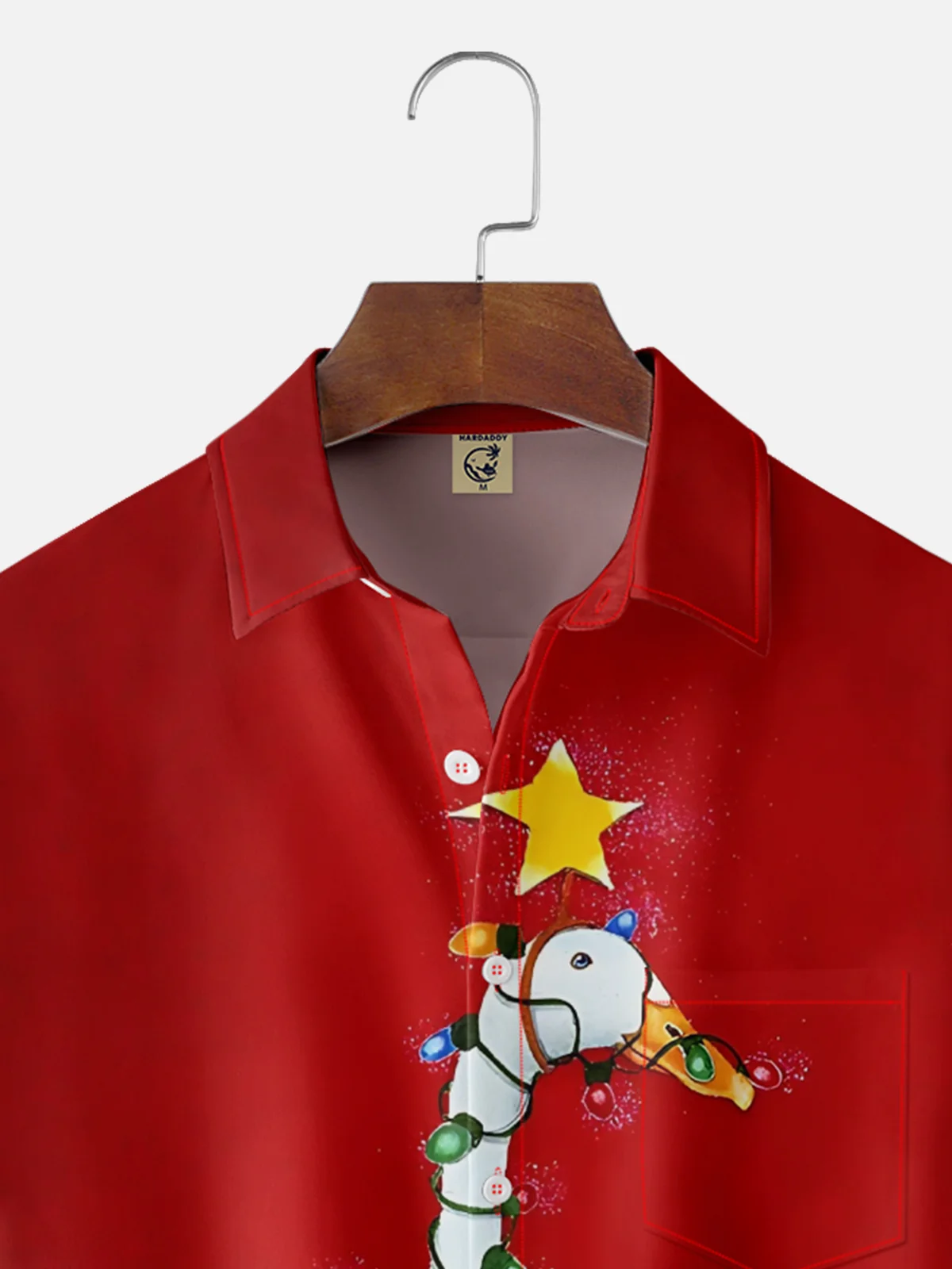 Moisture-Wicking Christmas Lights Duck Chest Pocket Hawaiian Shirt