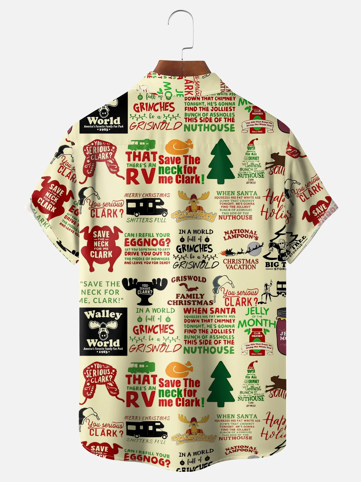 Moisture Wicking Christmas Griswold Chest Pocket Hawaiian Shirt